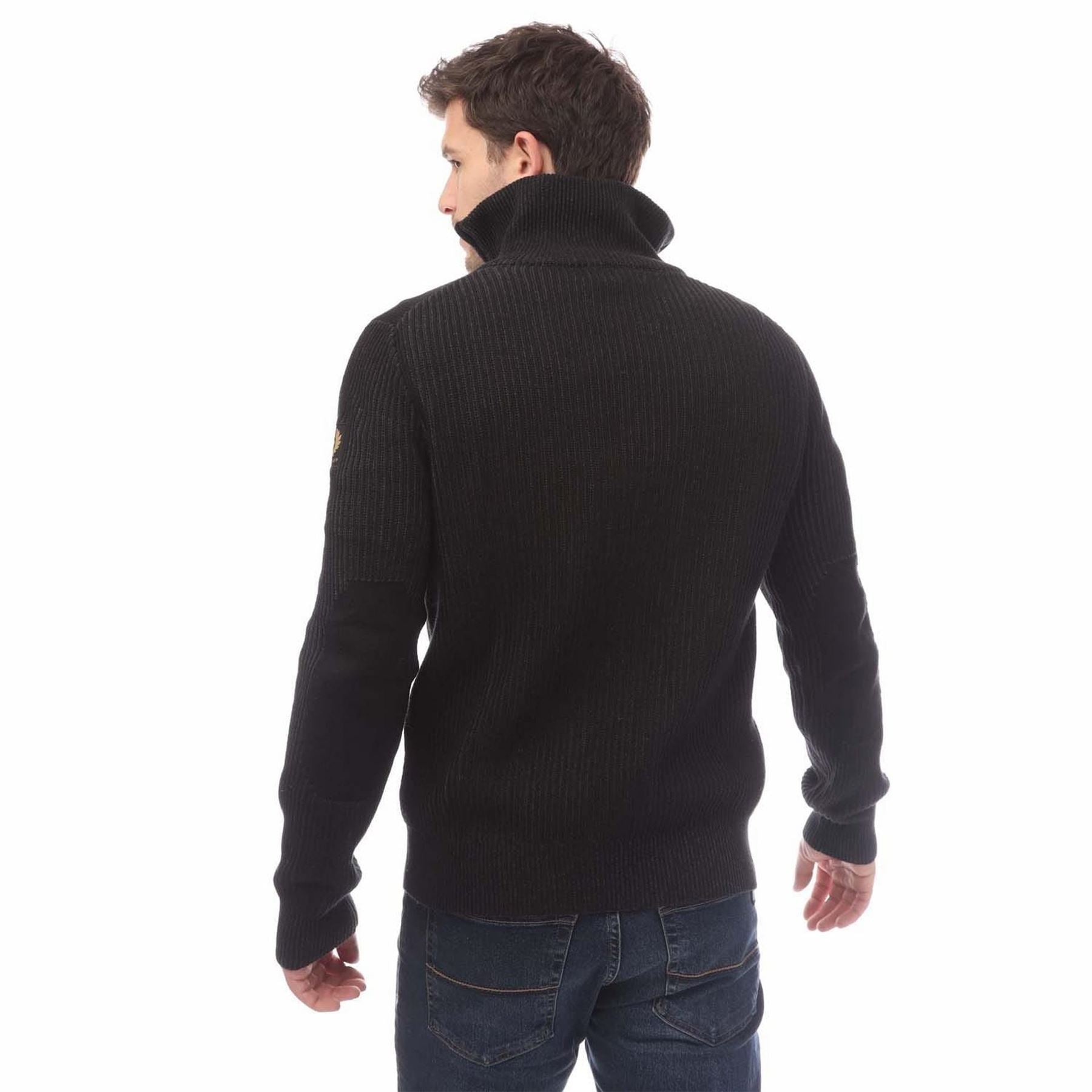 Belstaff Wool Rib Stanley Quarter Zip Jumper