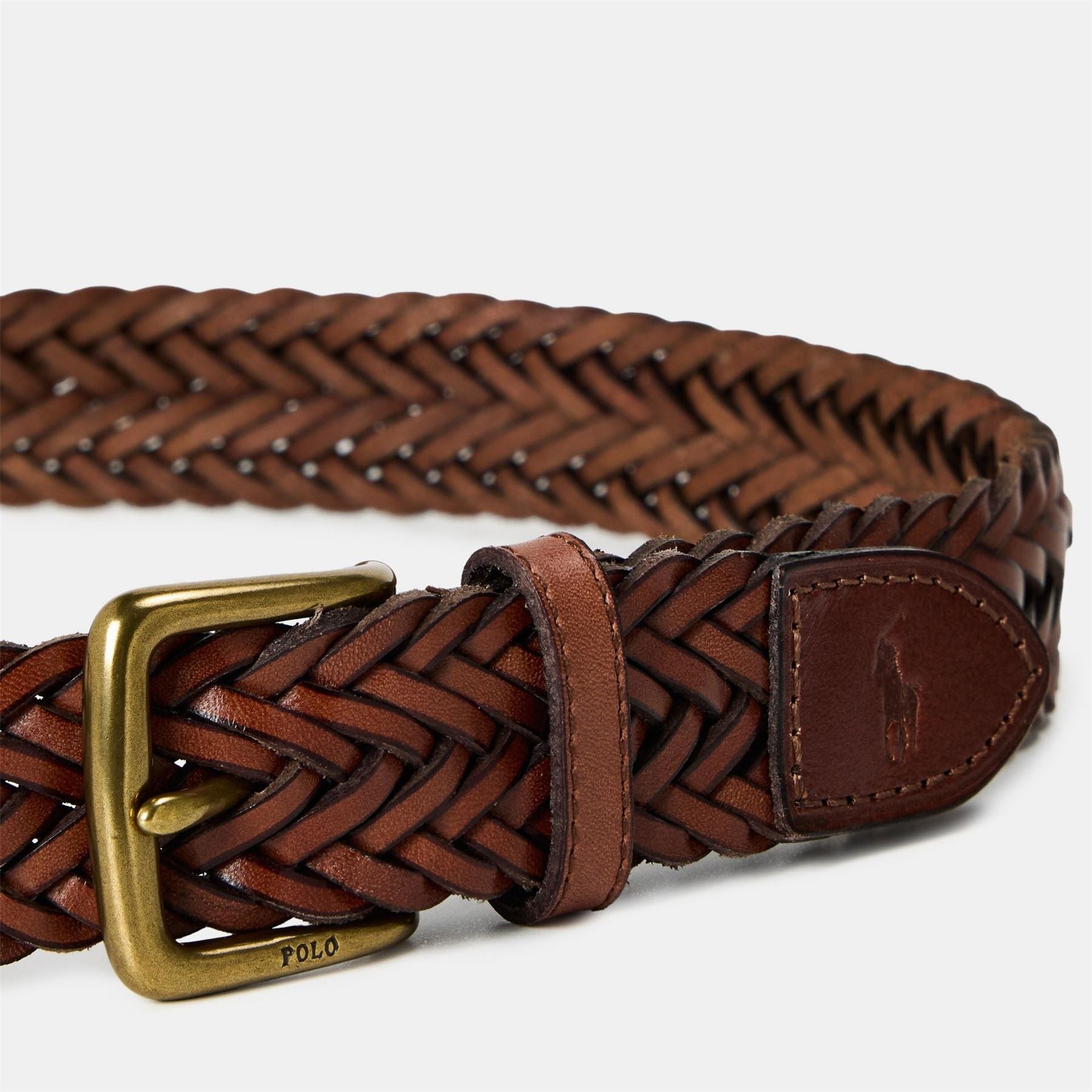 Polo Ralph Lauren Leather Weave Pin Buckle Belt
