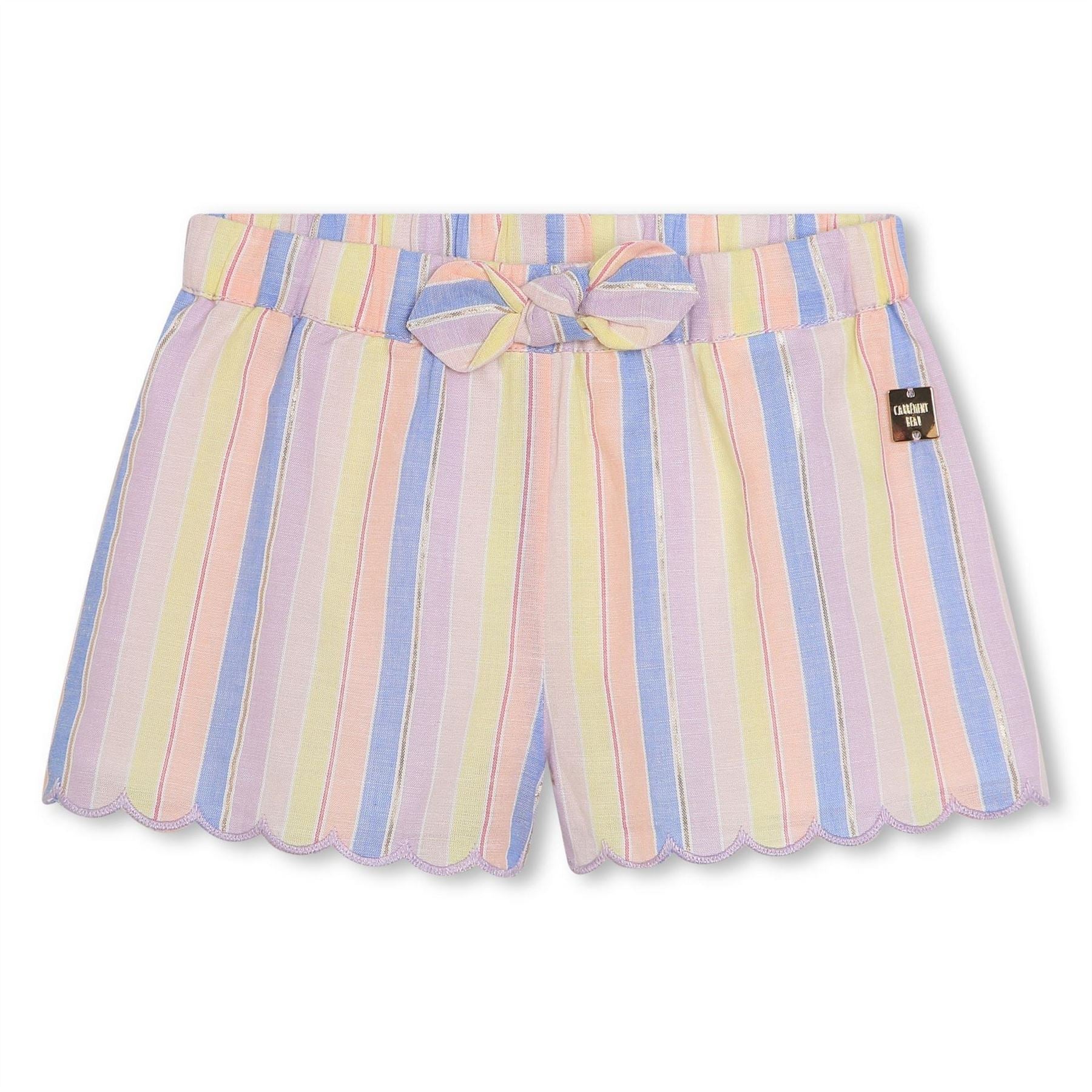 Carrement Beau Striped Bermuda Shorts with Tie Waist