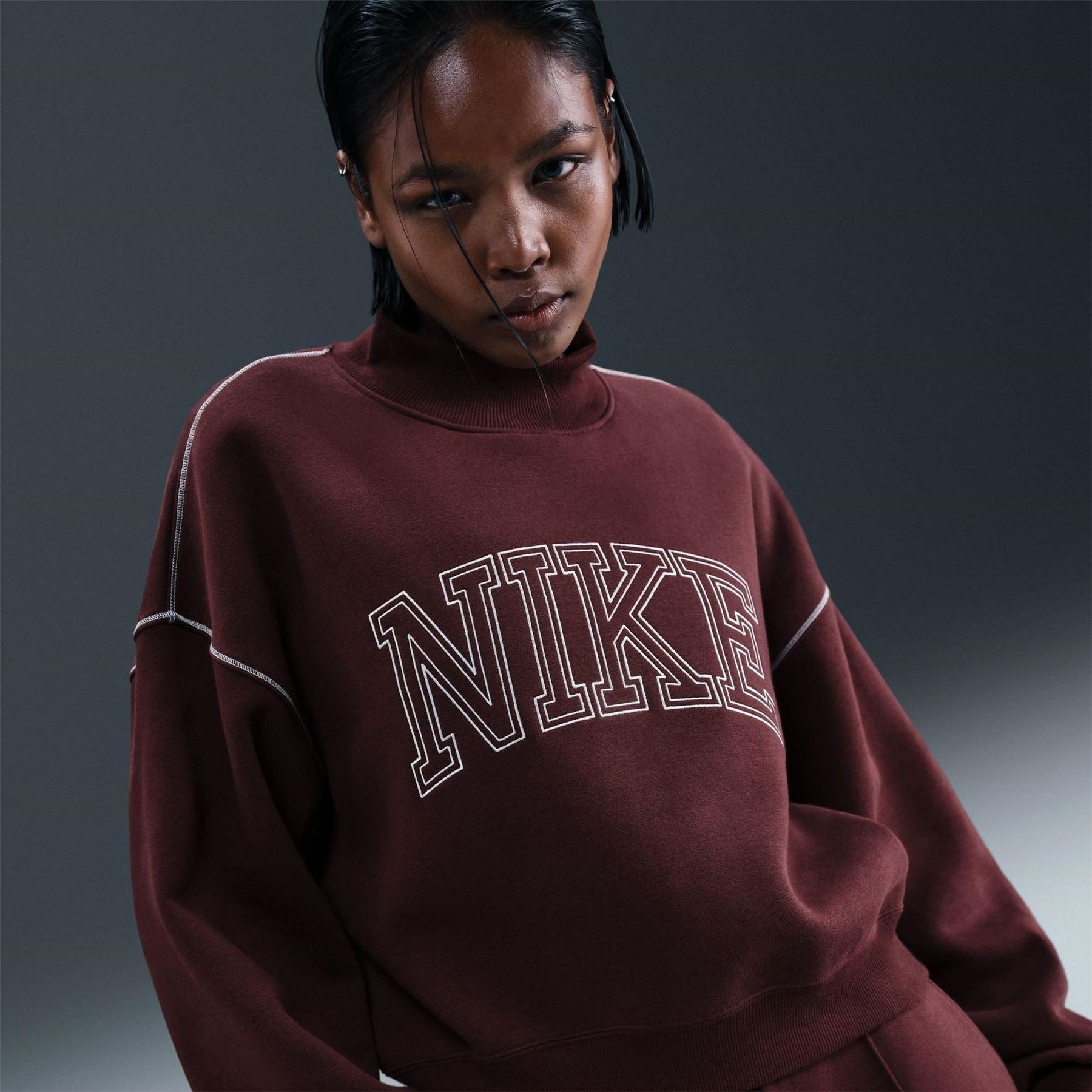 Nike Speed Mock Neck High Collar Long Sleeve Sweatshirt