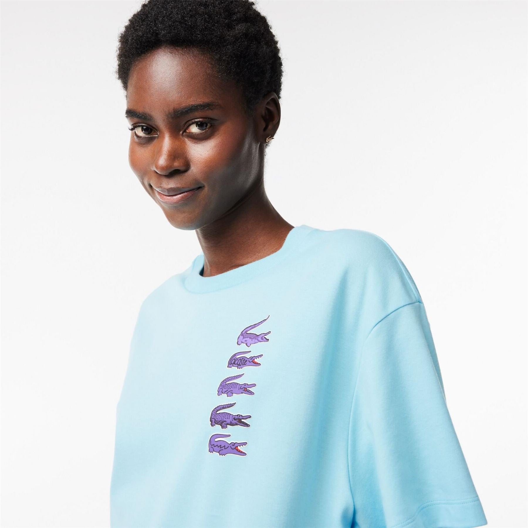 Lacoste Crocodile Print Oversize Boyfriend T-Shirt