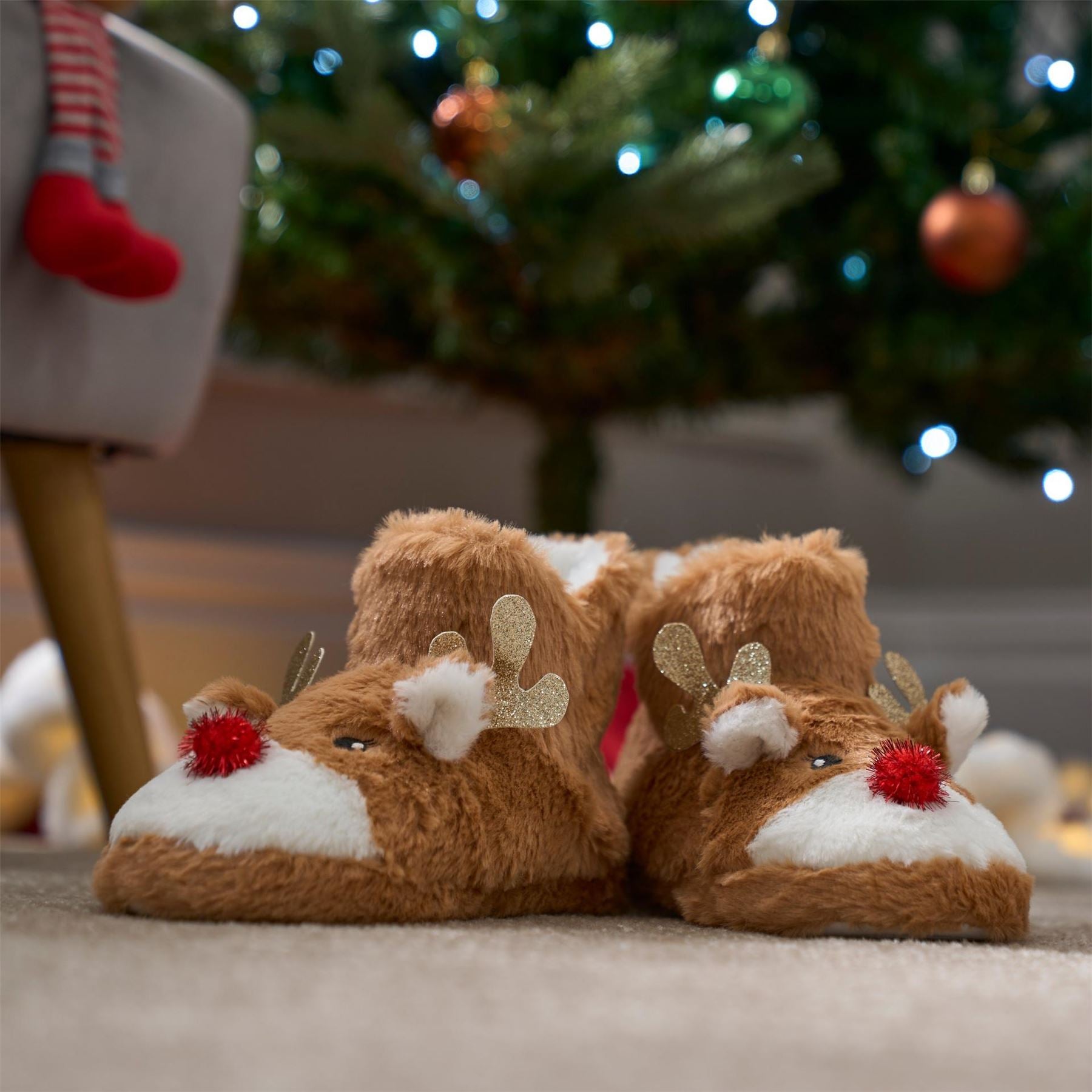 Linea Christmas Reindeer Slipper Boot