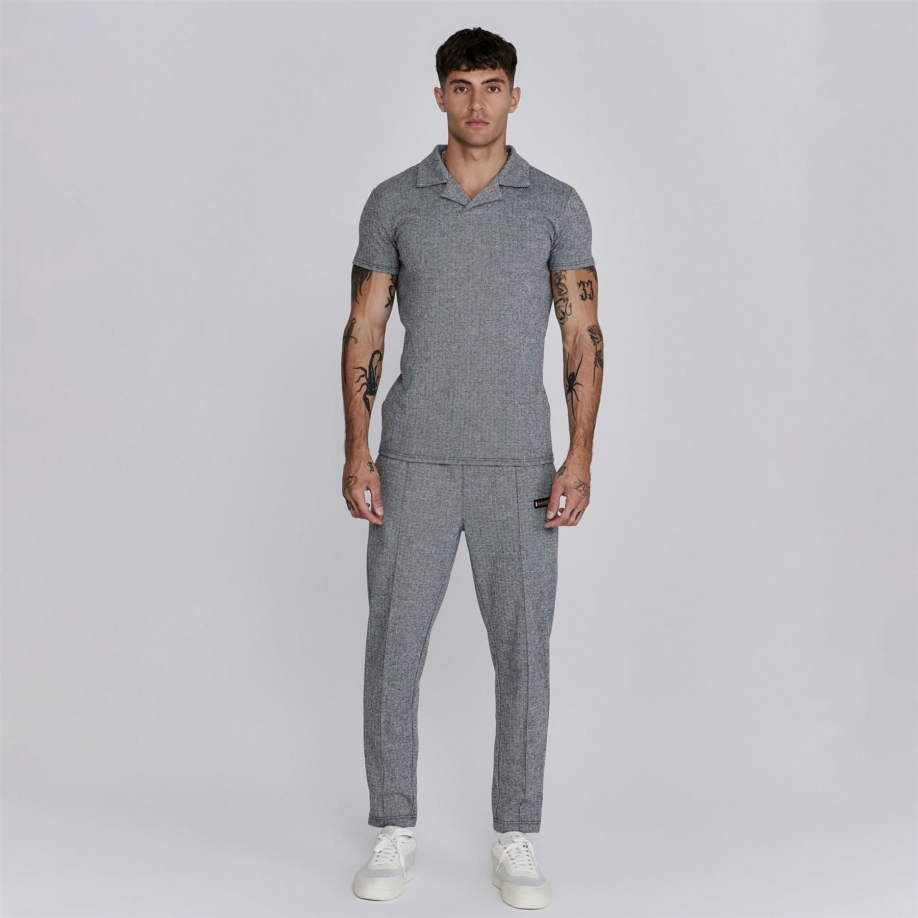 SikSilk Smart Houndstooth Straight Leg Joggers