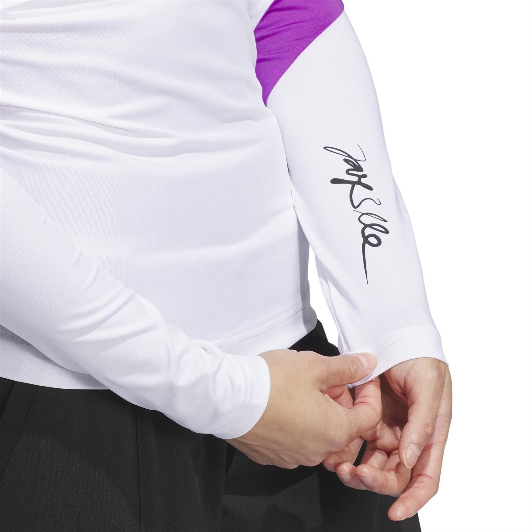 adidas Mock Neck Long Sleeve Slim Fit Jersey Top