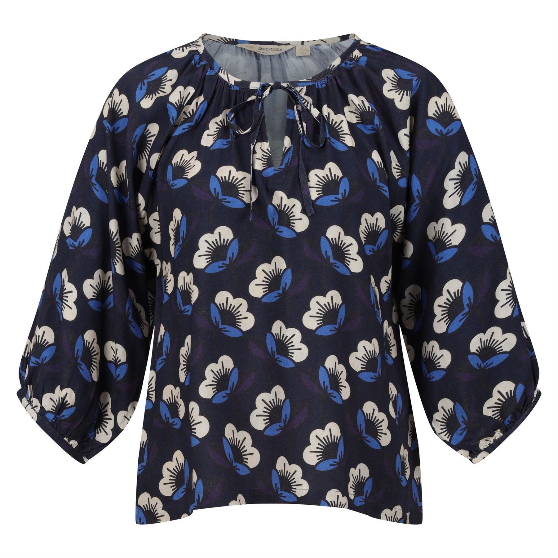 Regatta Orla Relaxed Fit Keyhole Neck Balloon Sleeve Blouse