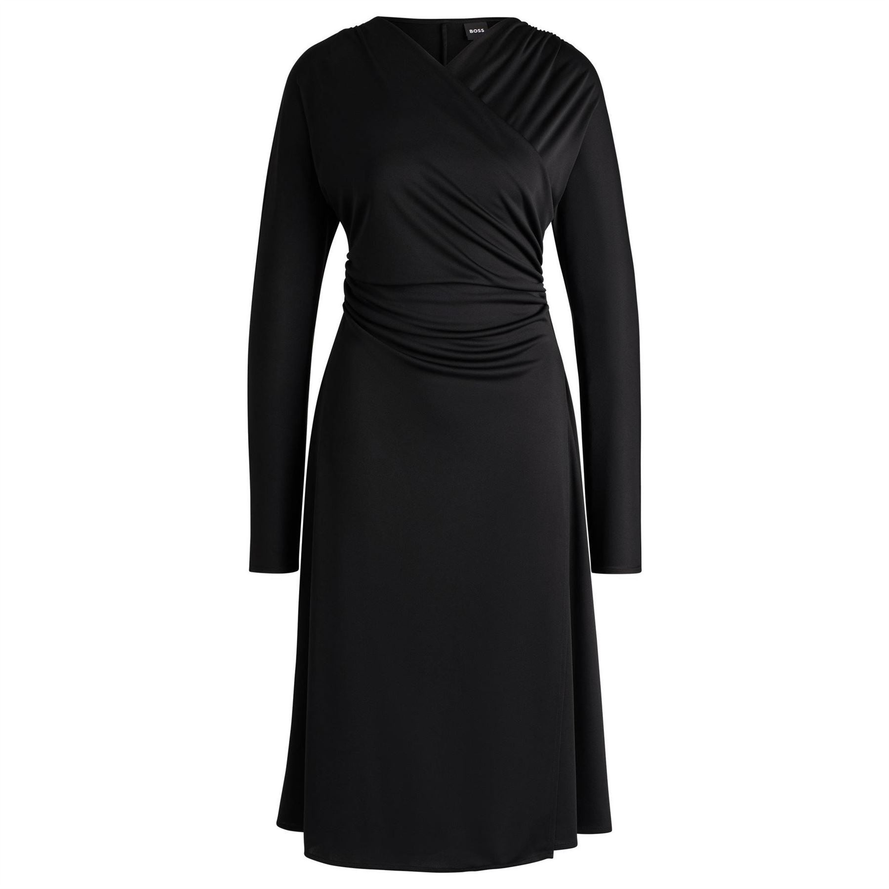 Boss Ettita Surplice Neck Long Sleeve Midi Dress