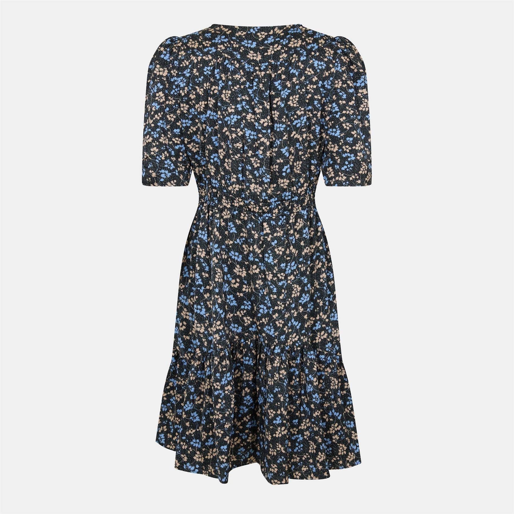 Boss V-Neck Short Sleeve Midi Milkmaid Dress