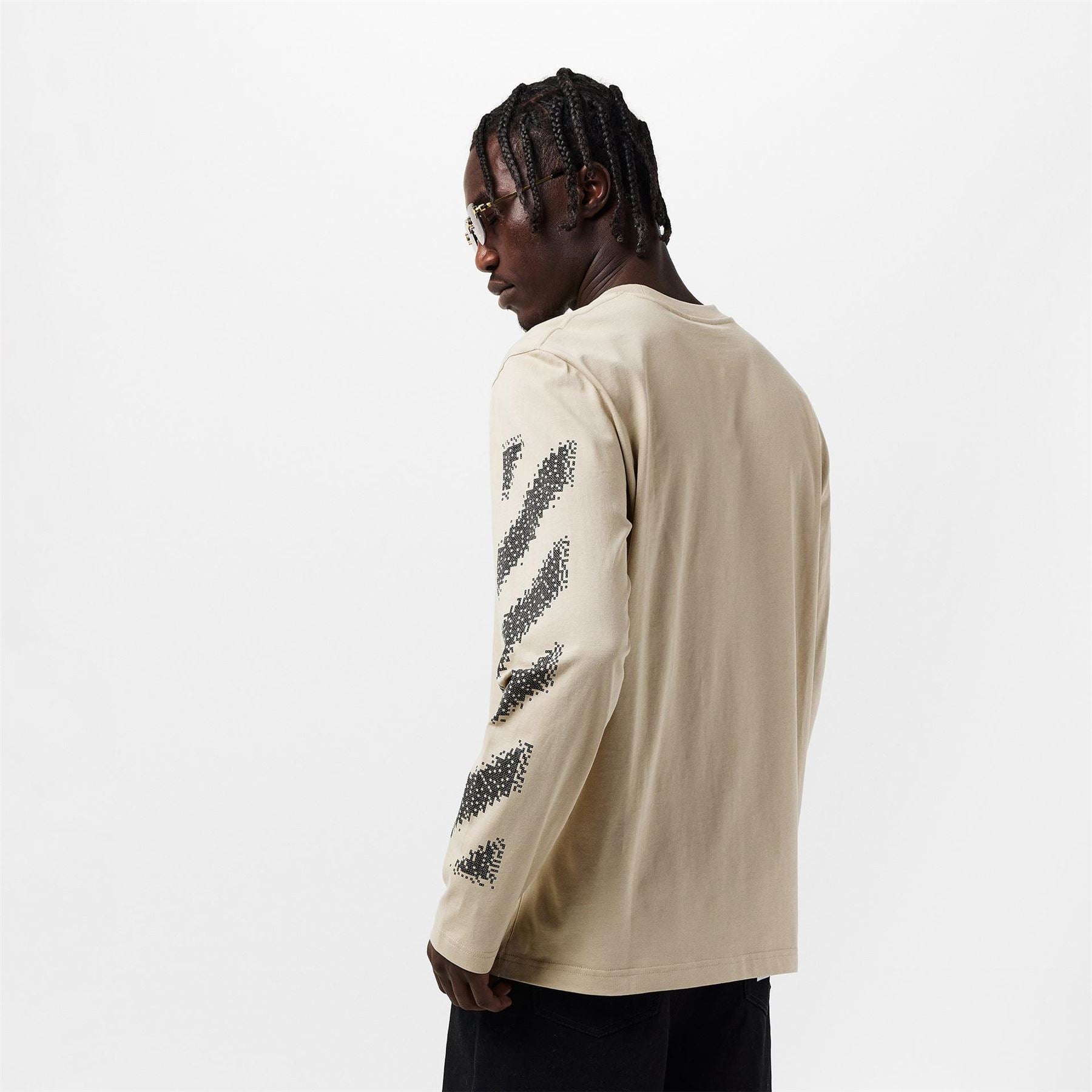 Off White Diag Skate Diagonal Graphic Long Sleeve T-Shirt