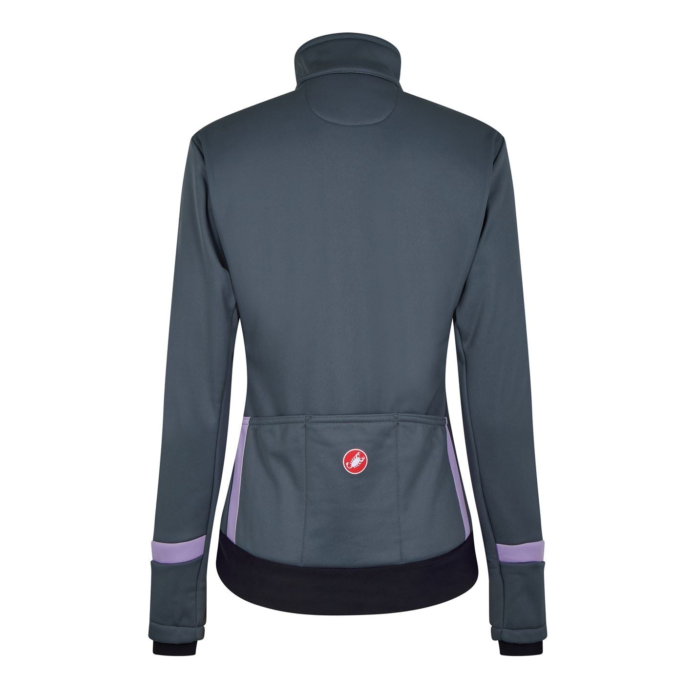 Castelli Dinam 2 Reflective Trim High Neck Ribbed Cuff Slim Fit Jacket