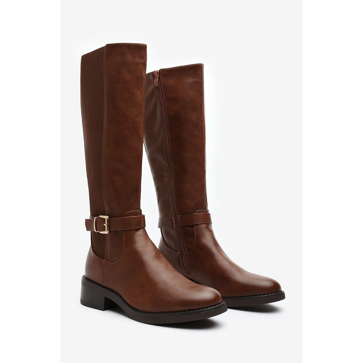 Wheres That From Knee High Boots With Buckle Detail