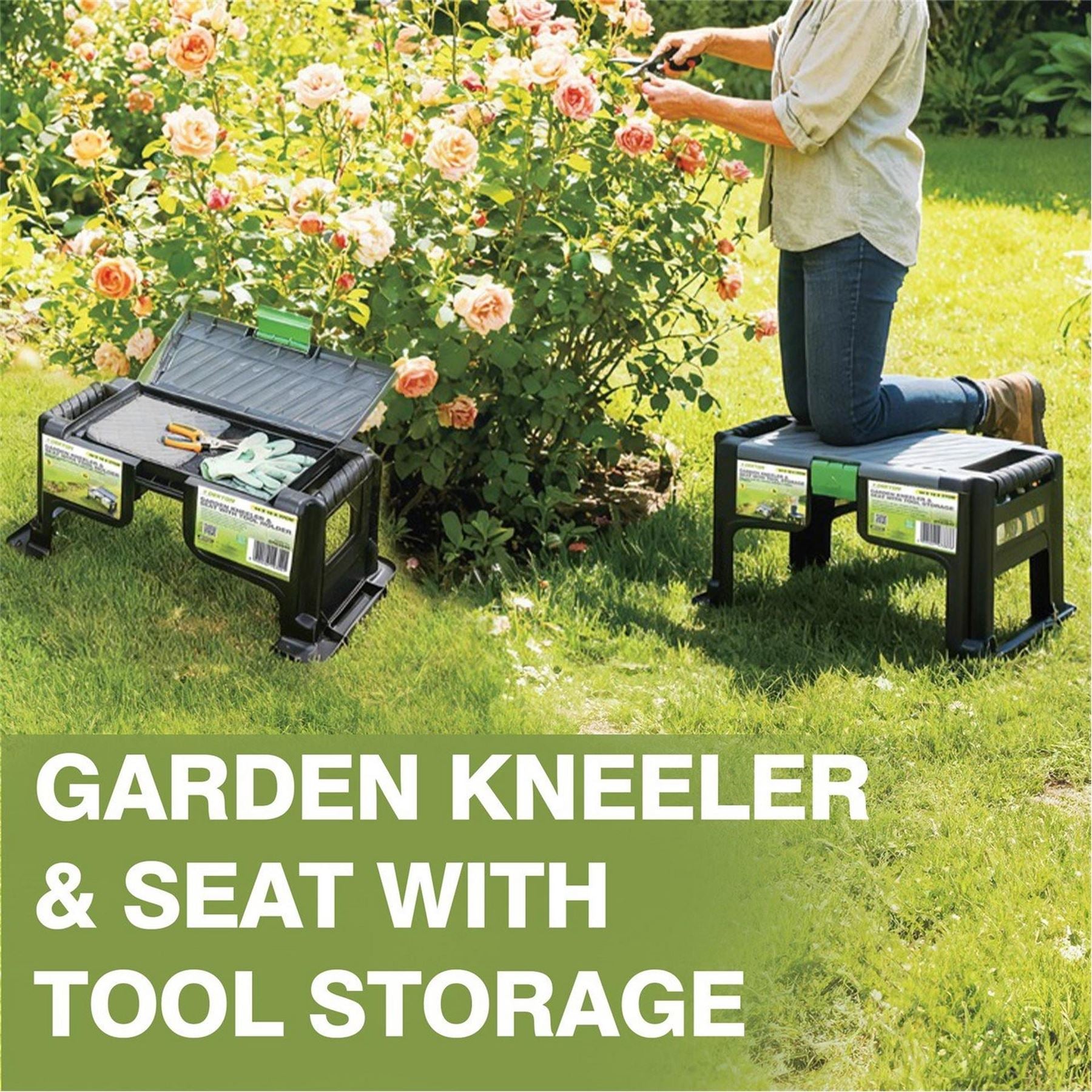 Dekton Garden Kneeler And Seat With Tool Storage