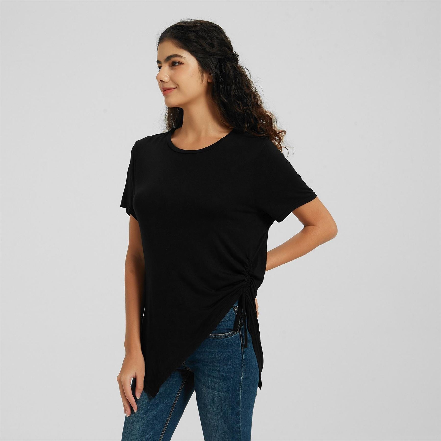Be You Ruched Regular Fit Crew Neck T-Shirt