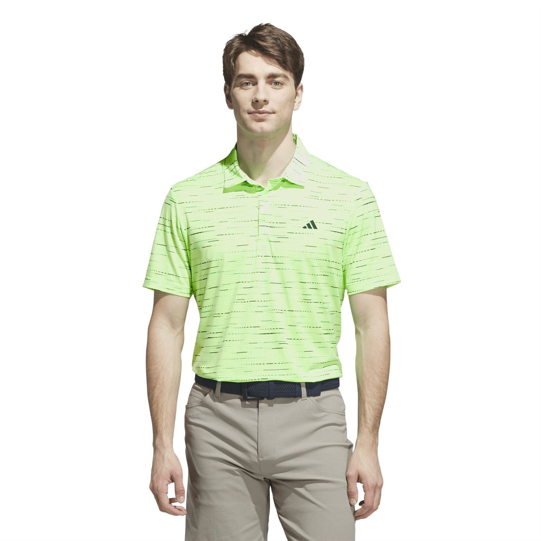 adidas Ultimate Mesh Print Collared Short Sleeve Polo Shirt