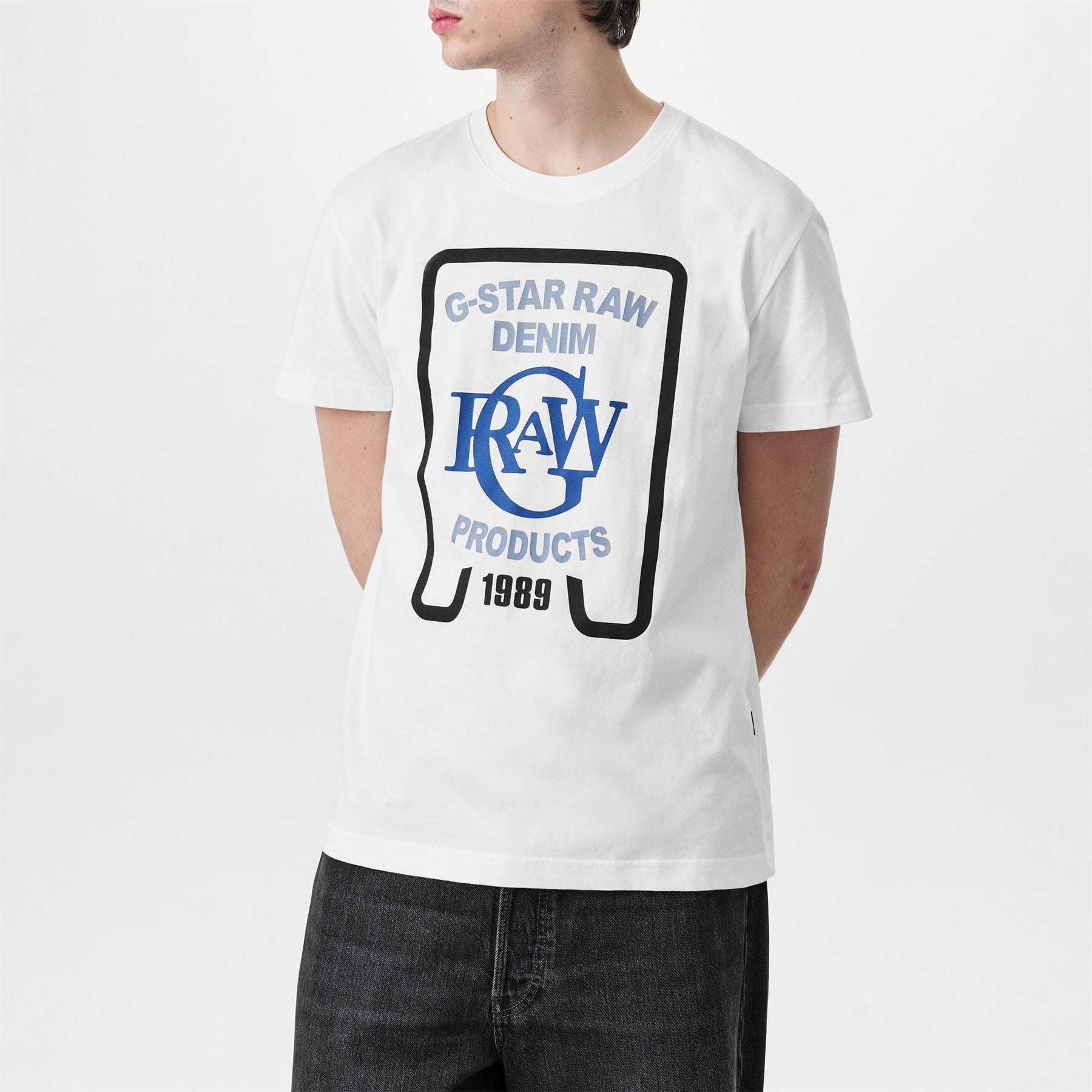 G Star Regular Fit Lettering Crew Neck T-Shirt
