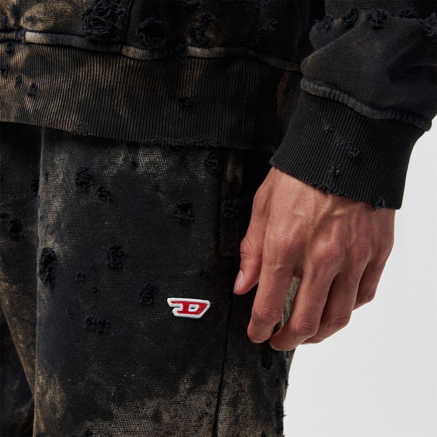 Diesel Distressed Acid Wash Shorts