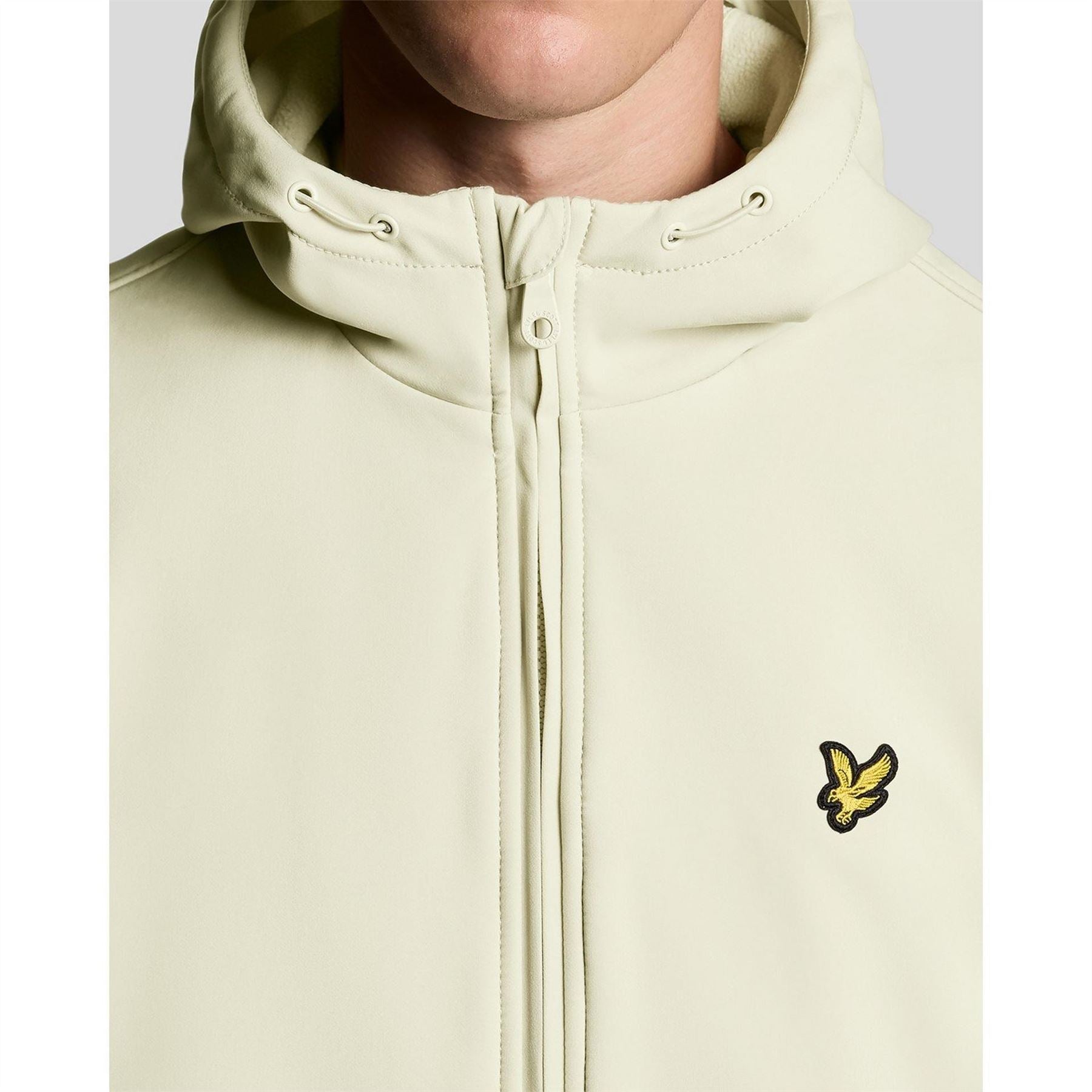 Lyle and Scott Solid Patterned Hooded Softshell Jacket with Ribbed Cuff