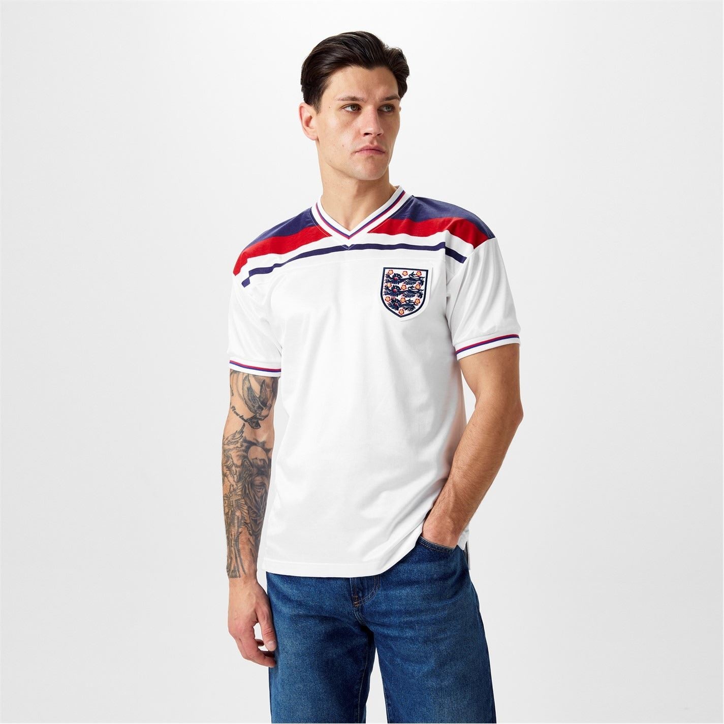 Score Draw Draw England 1982 Home Shirt Adults