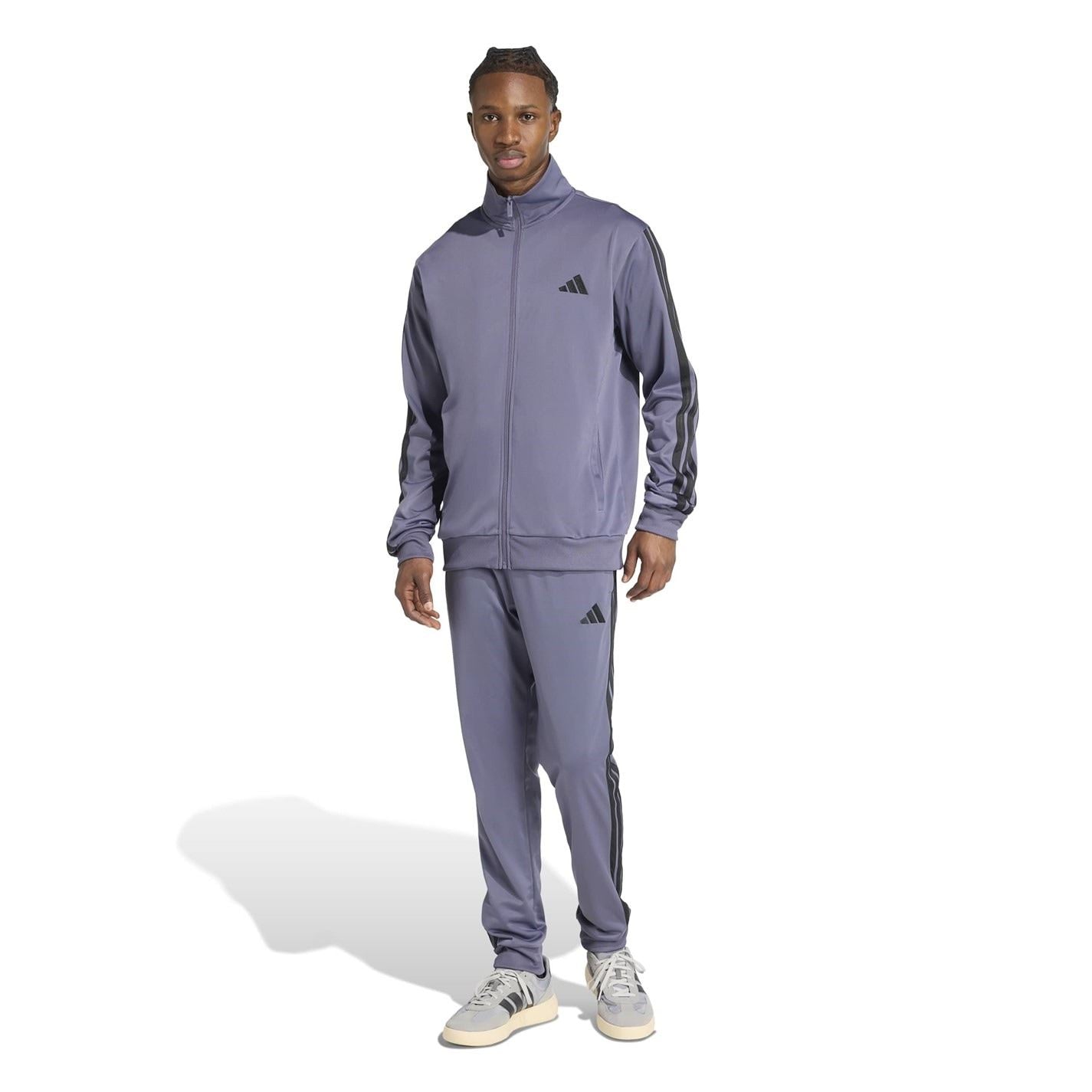 adidas Basic 3   Stripes Tricot Tracksuit