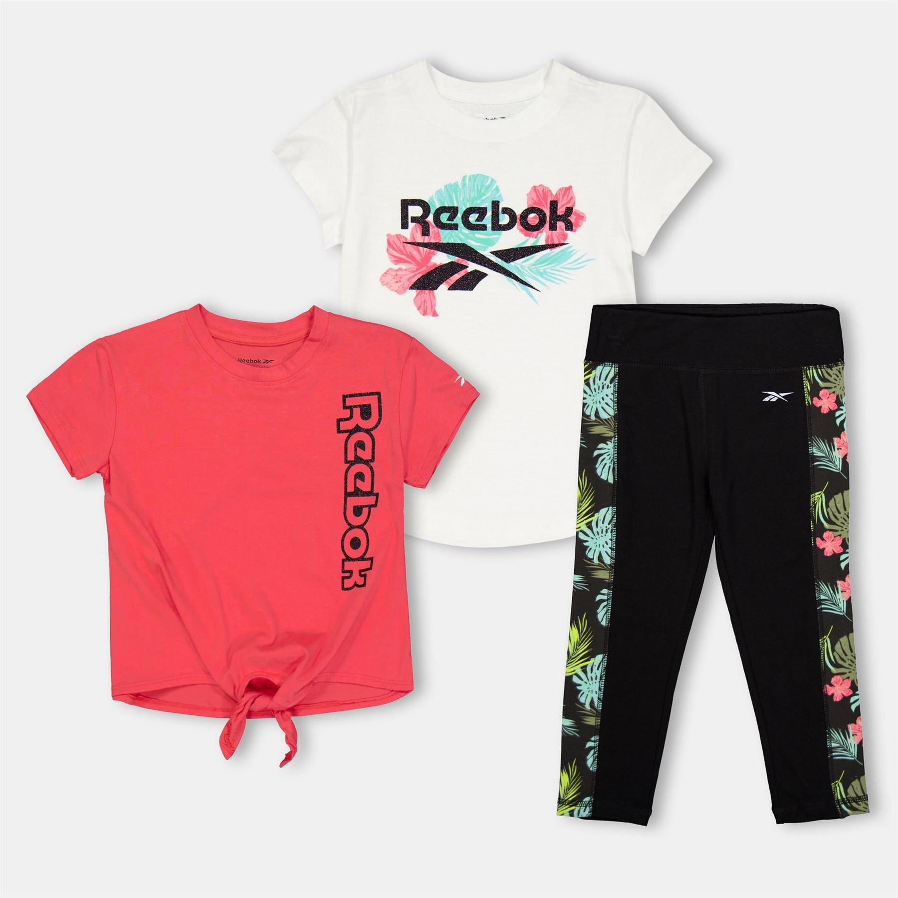Reebok Crew Neck Short Sleeve T-Shirt Legging Coord Set