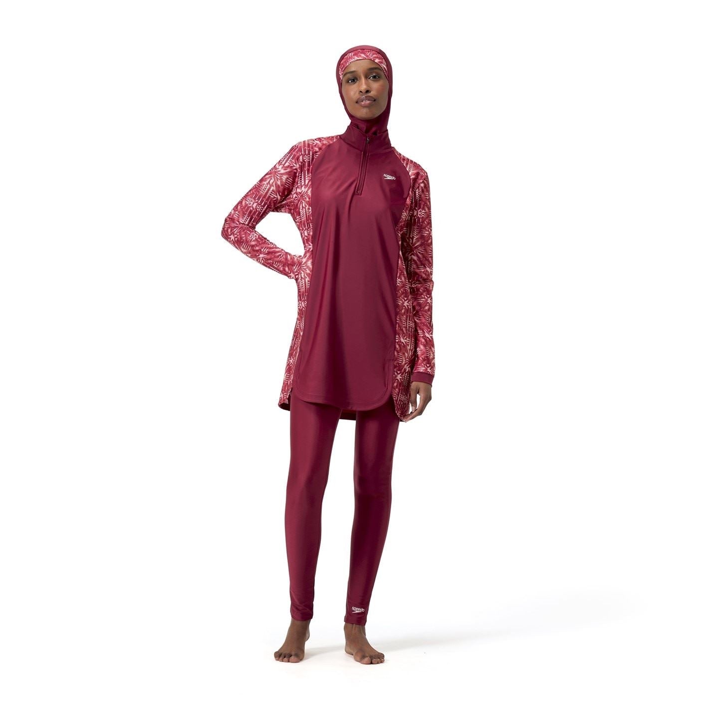 Speedo 3 Piece Geometric Patterned Burkini Swim Set