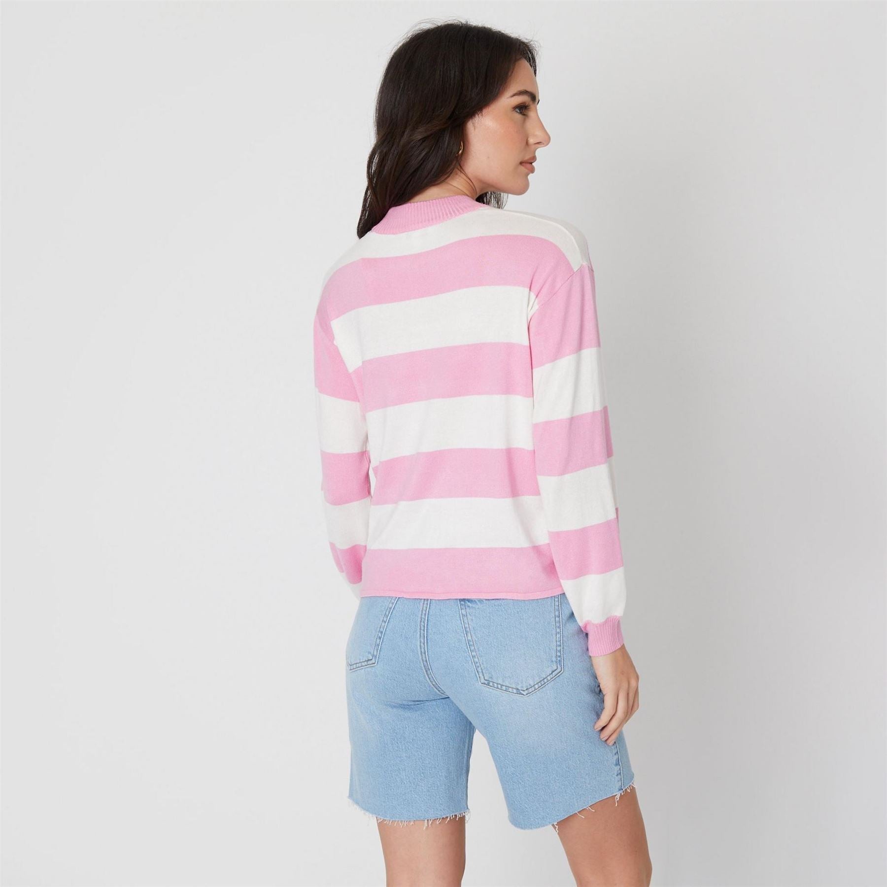 Be You Stripe Crew Neck Relaxed Fit Sweater