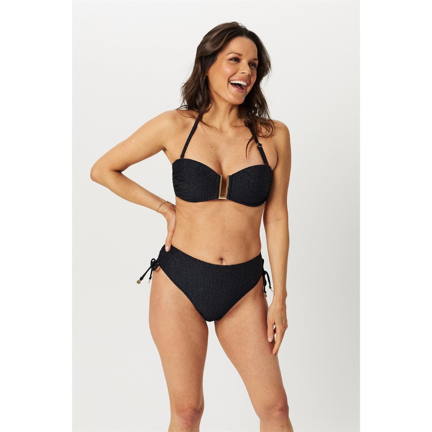 Biba Gathered High Leg Bikini Bottoms