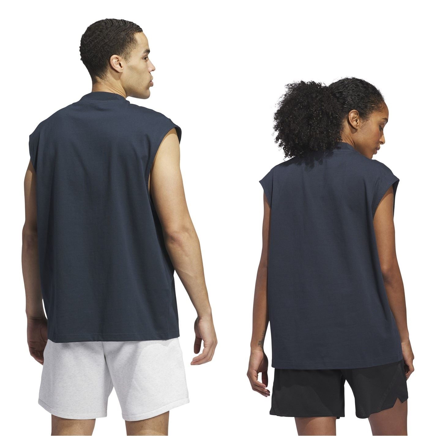 adidas Adi Printed Logo Mock Neck Sleeveless Box Tank