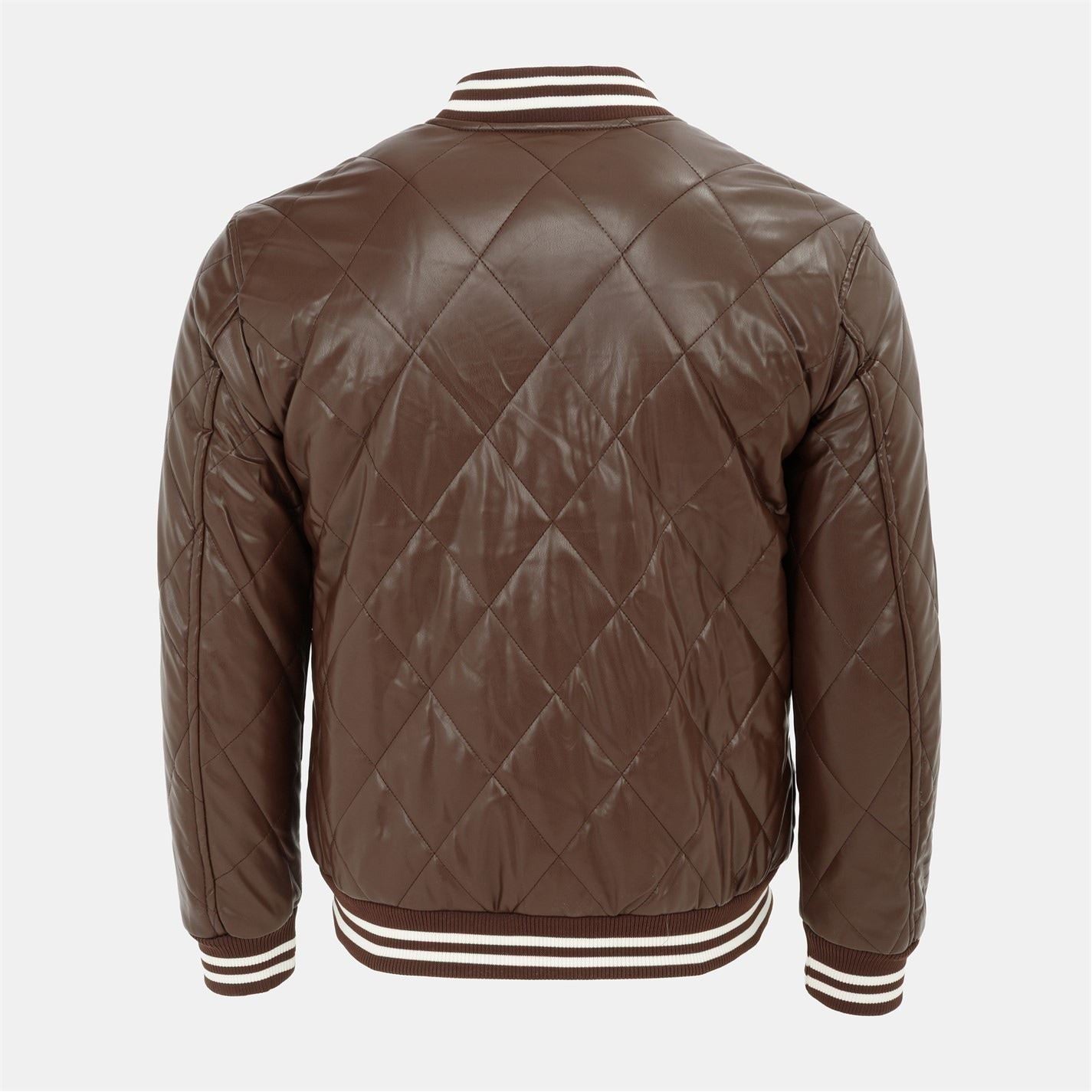 Firetrap Solid Patterned Snap Button Ribbed Cuff Bomber Jacket