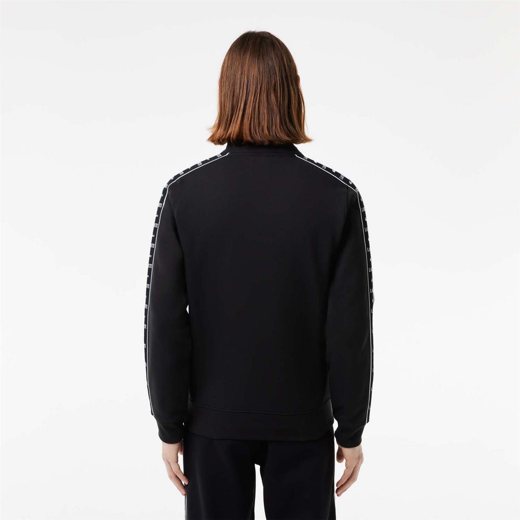 Lacoste Stripe Zip Up Sweatshirt