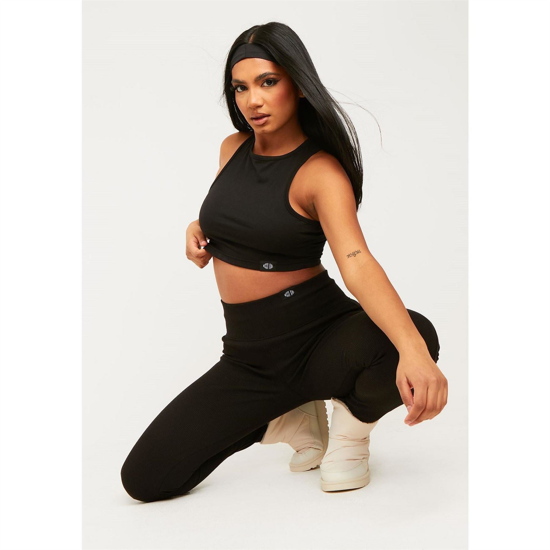 Missy Empire Tab Detail Jersey Racer Top