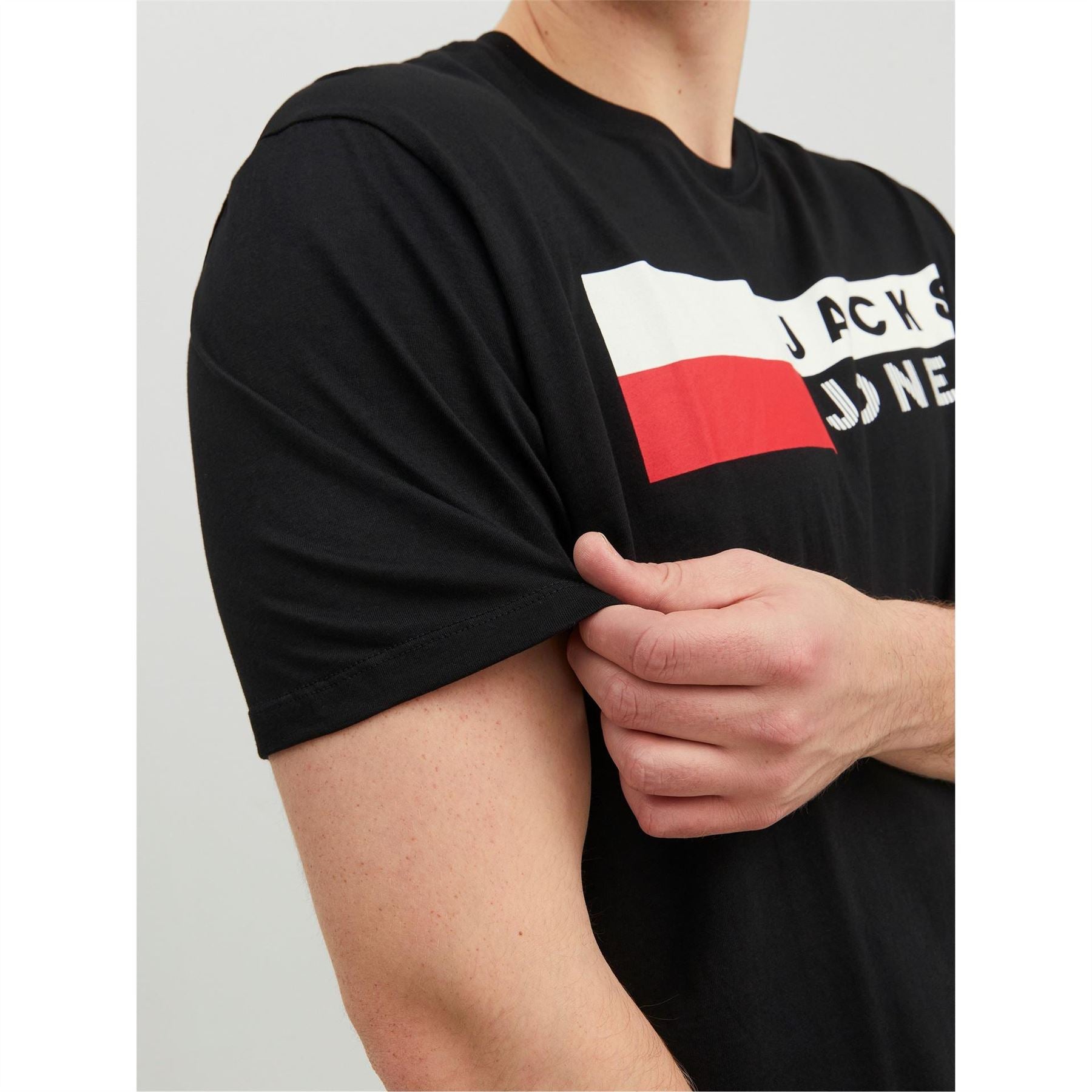 Jack and Jones Mens Short Sleeve Logo T-Shirt Plus Size