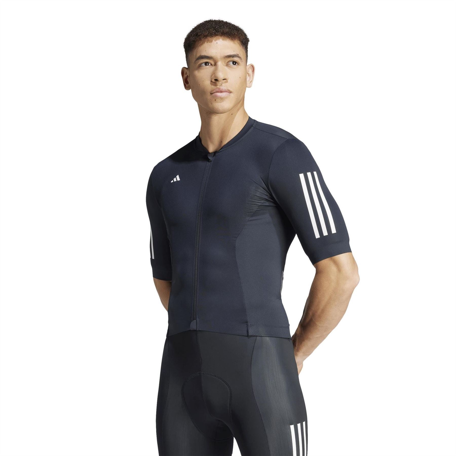 adidas Three Bar Logo Crew Neck Short Sleeve Athletic Jersey