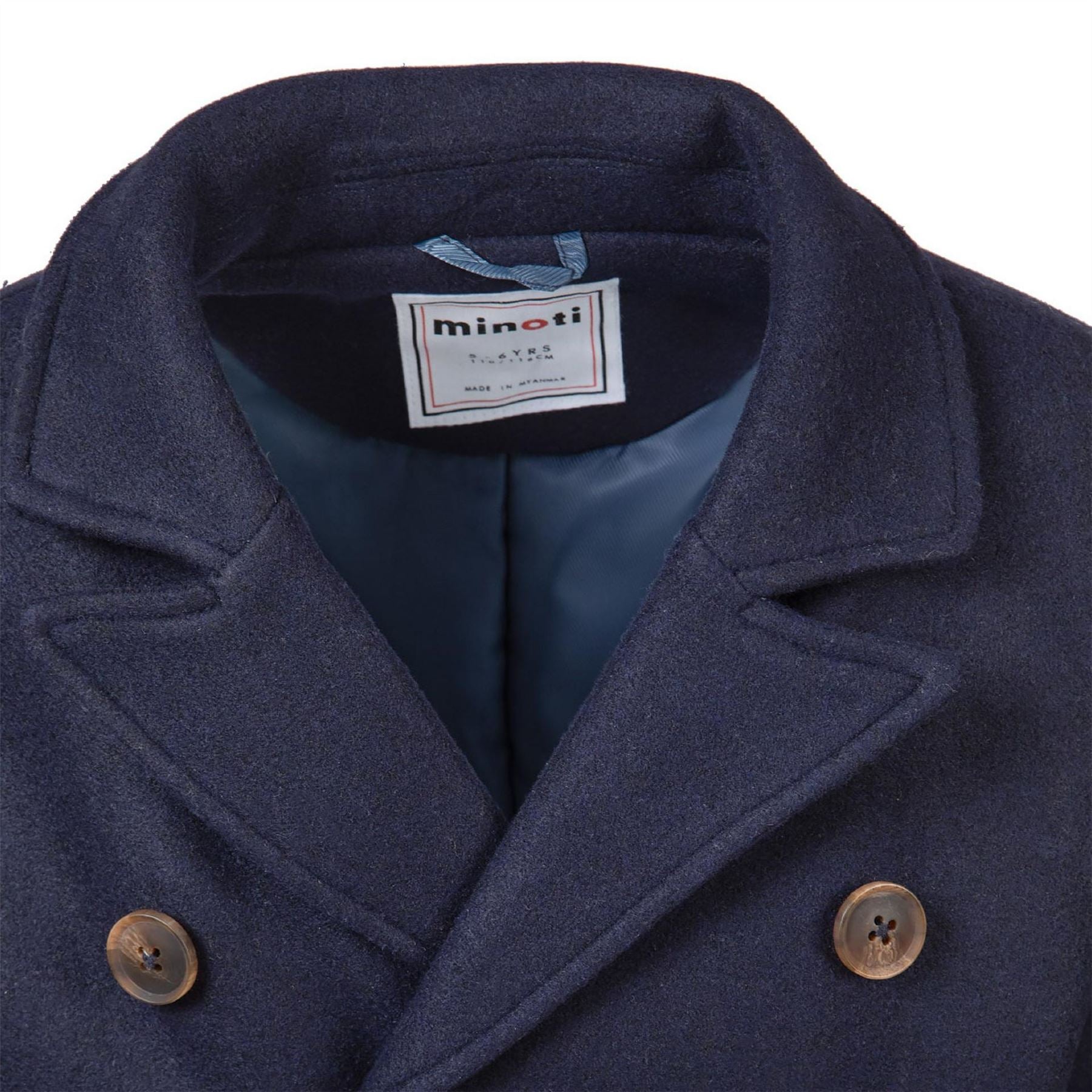 Minoti Boys Coat Double Breasted With Lapel Navy