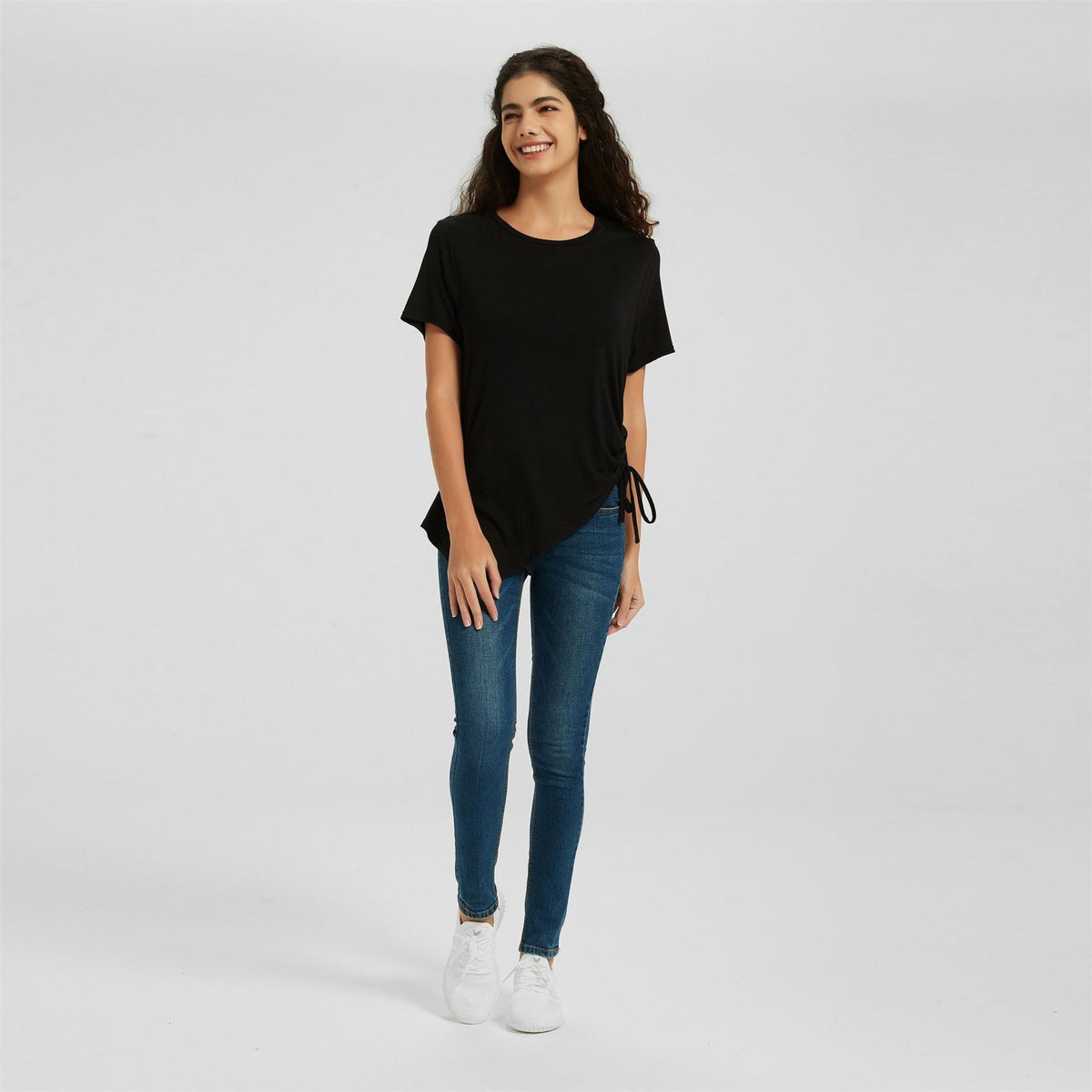 Be You Ruched Regular Fit Crew Neck T-Shirt