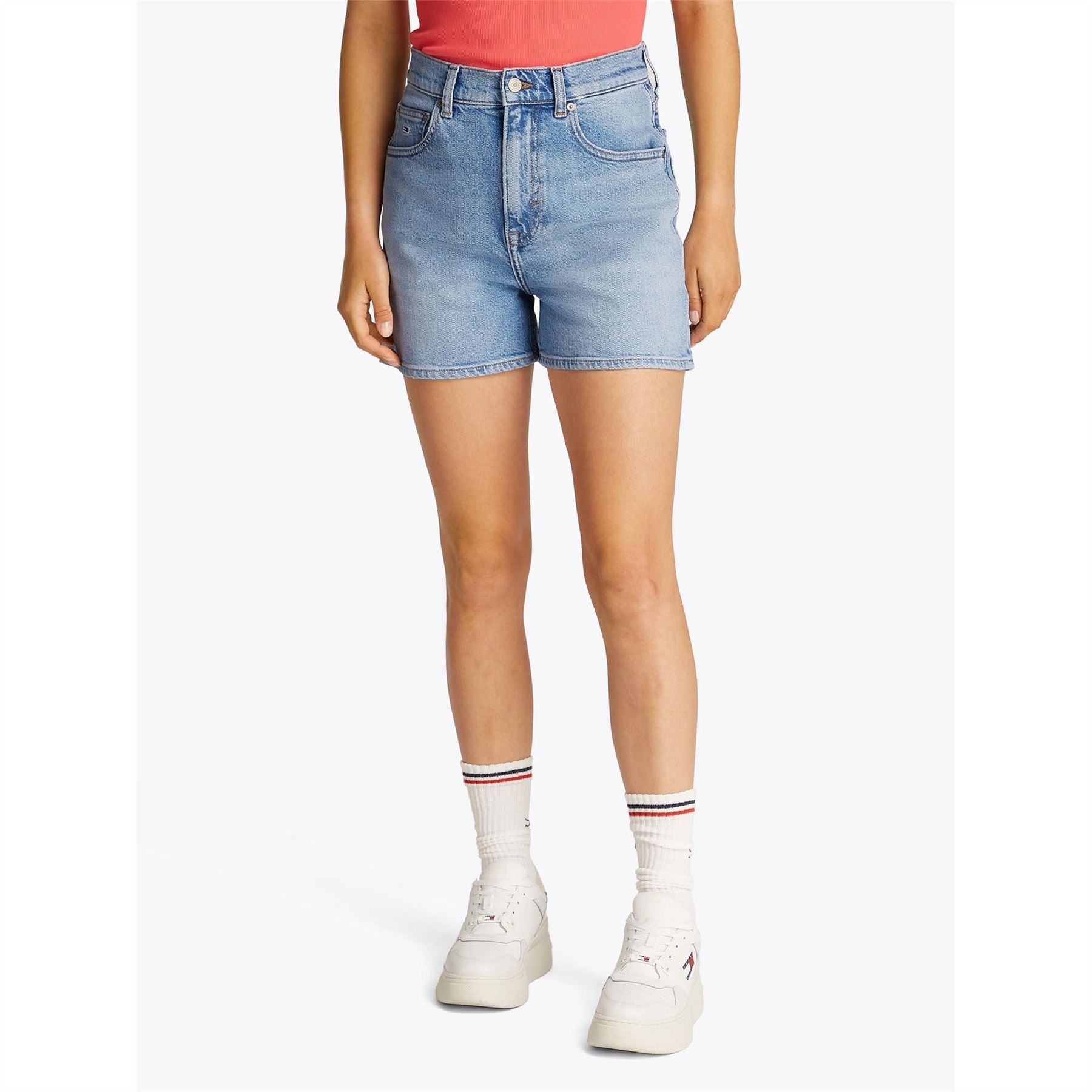 Tommy Jeans Denim Bermuda Shorts with Frayed Hem