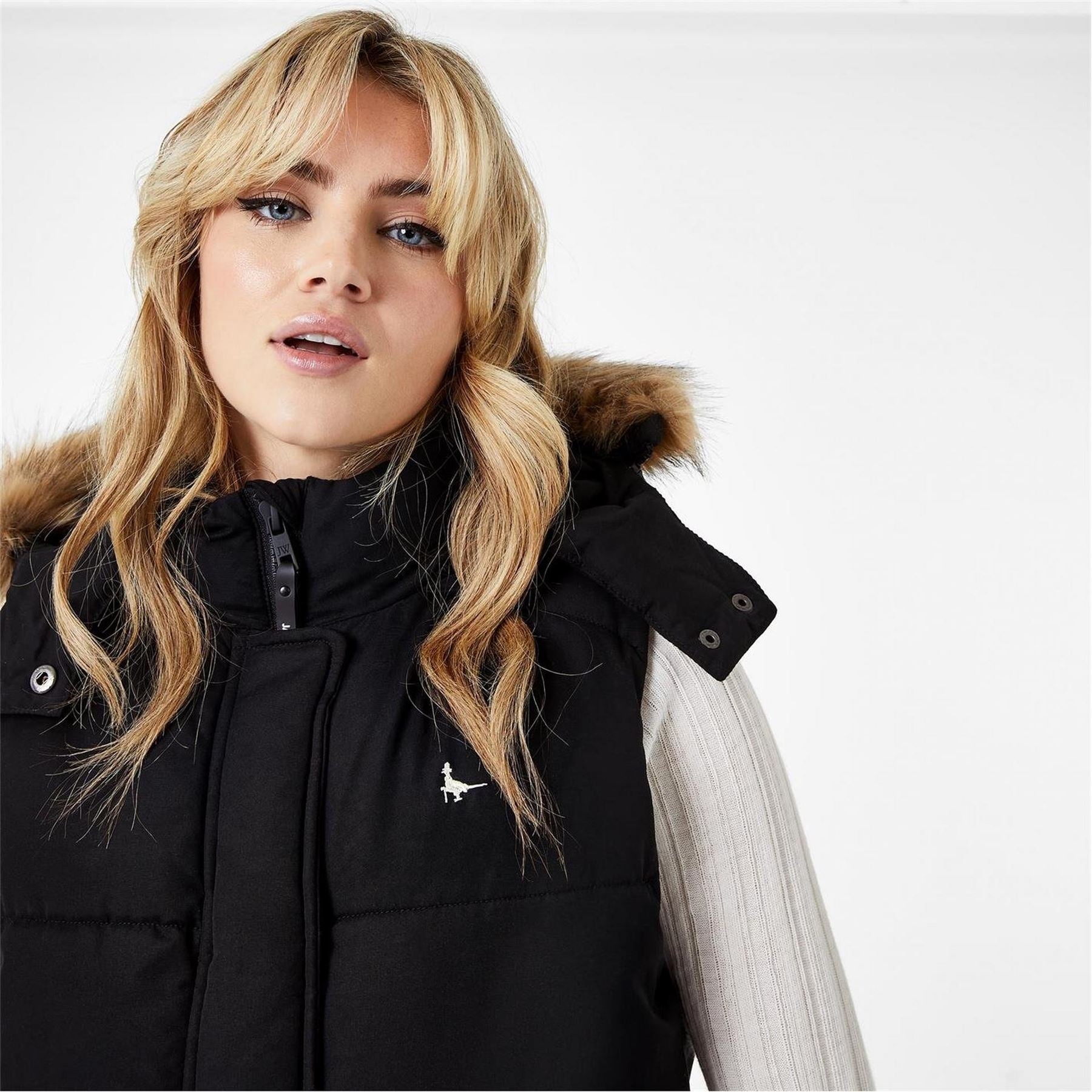 Jack Wills Willow Heritage Waterproof Detachable Hood Puffer Gilet