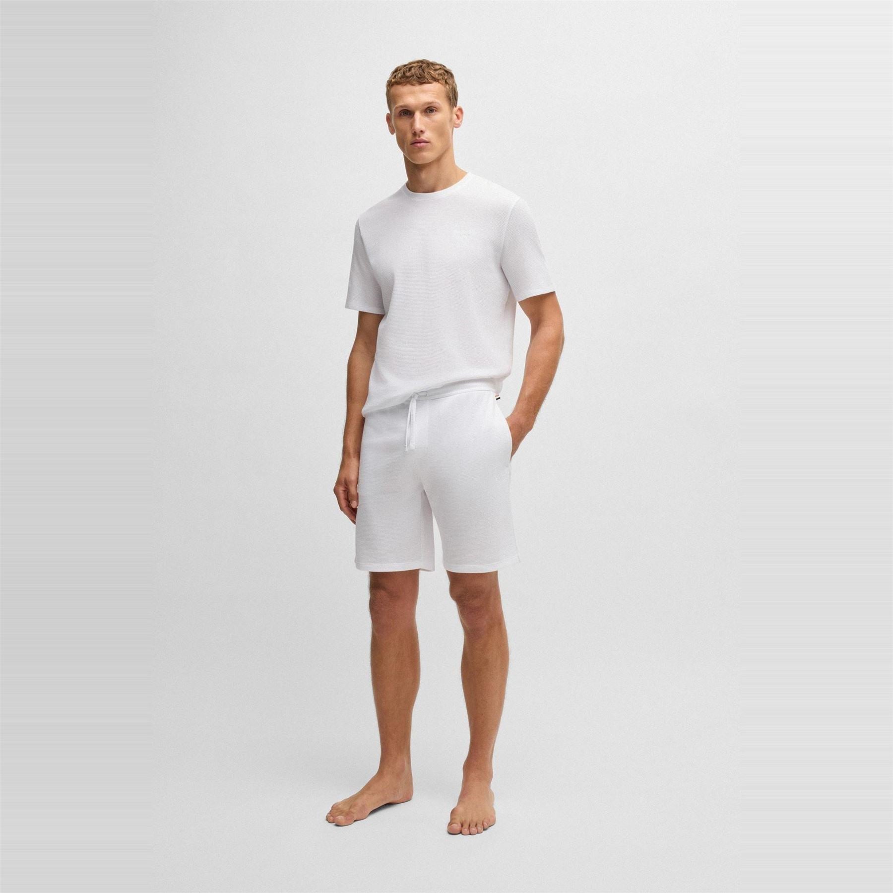 Boss BOSS Bodywear Waffle T Shirt with Structured Design