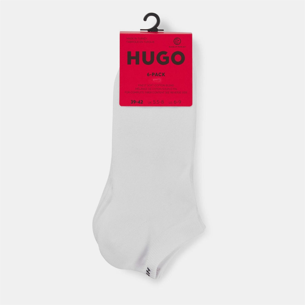 Hugo Cotton Blend 6 Pack Trainer Socks