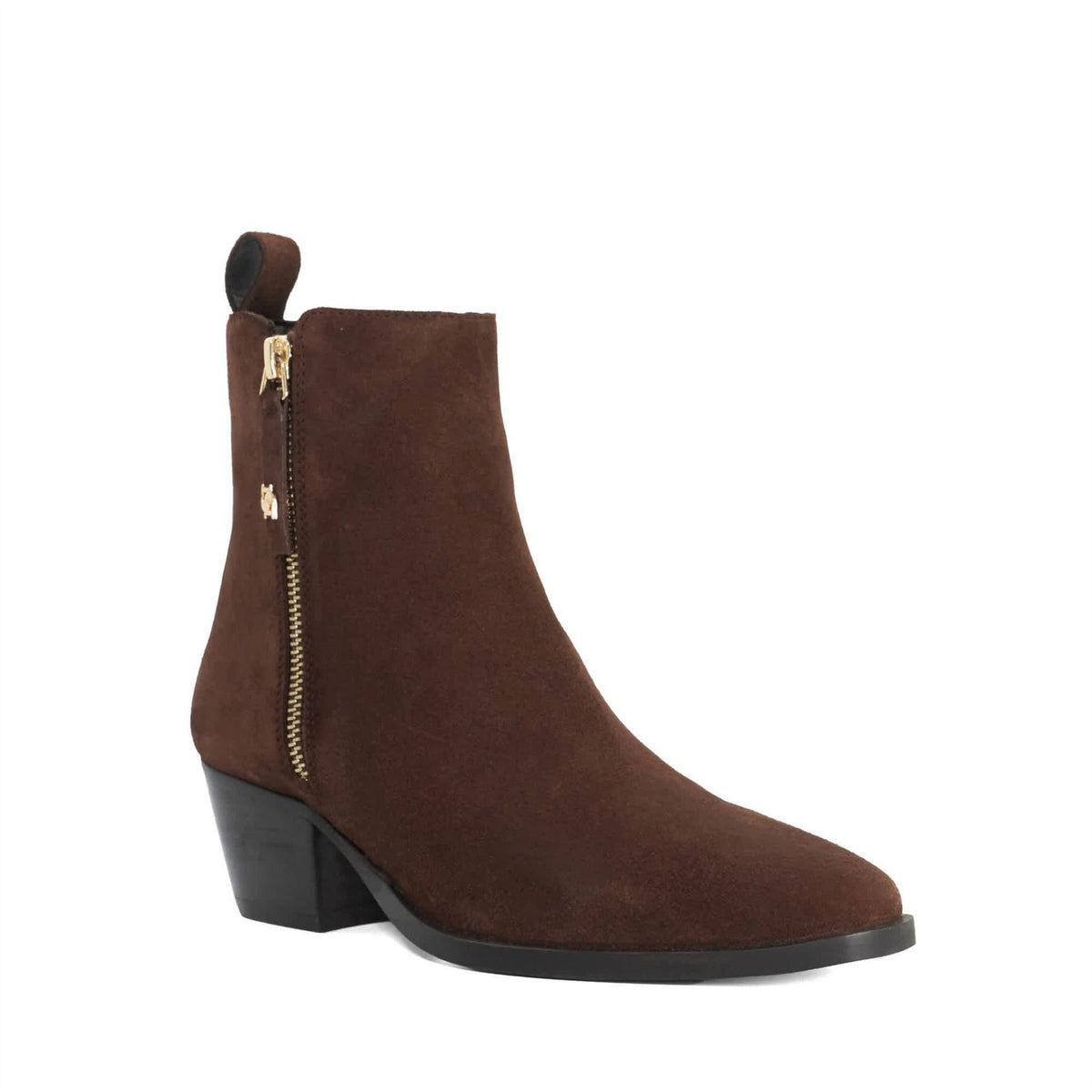 Dune London Paxy Suede Block Heel Ankle Boots