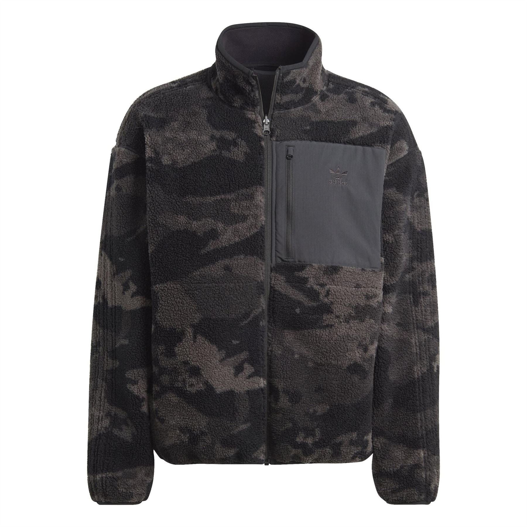 adidas Originals Camo Mock Neck Relaxed Fit Fleece Jacket
