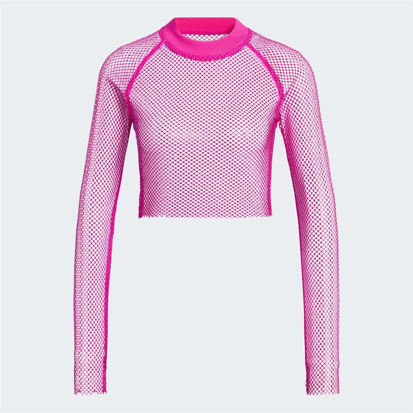adidas Womens Crystal Mesh Cover Up Long Sleeve Top