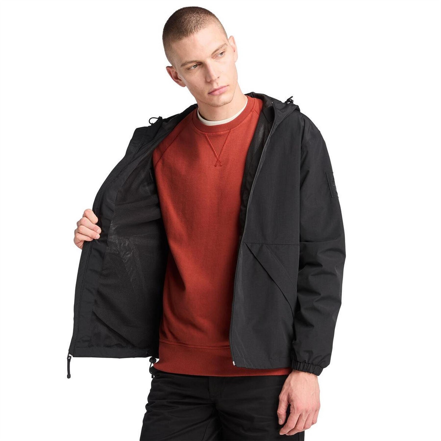 Timberland Hooded Shell Rain Jacket with Elasticated Cuff