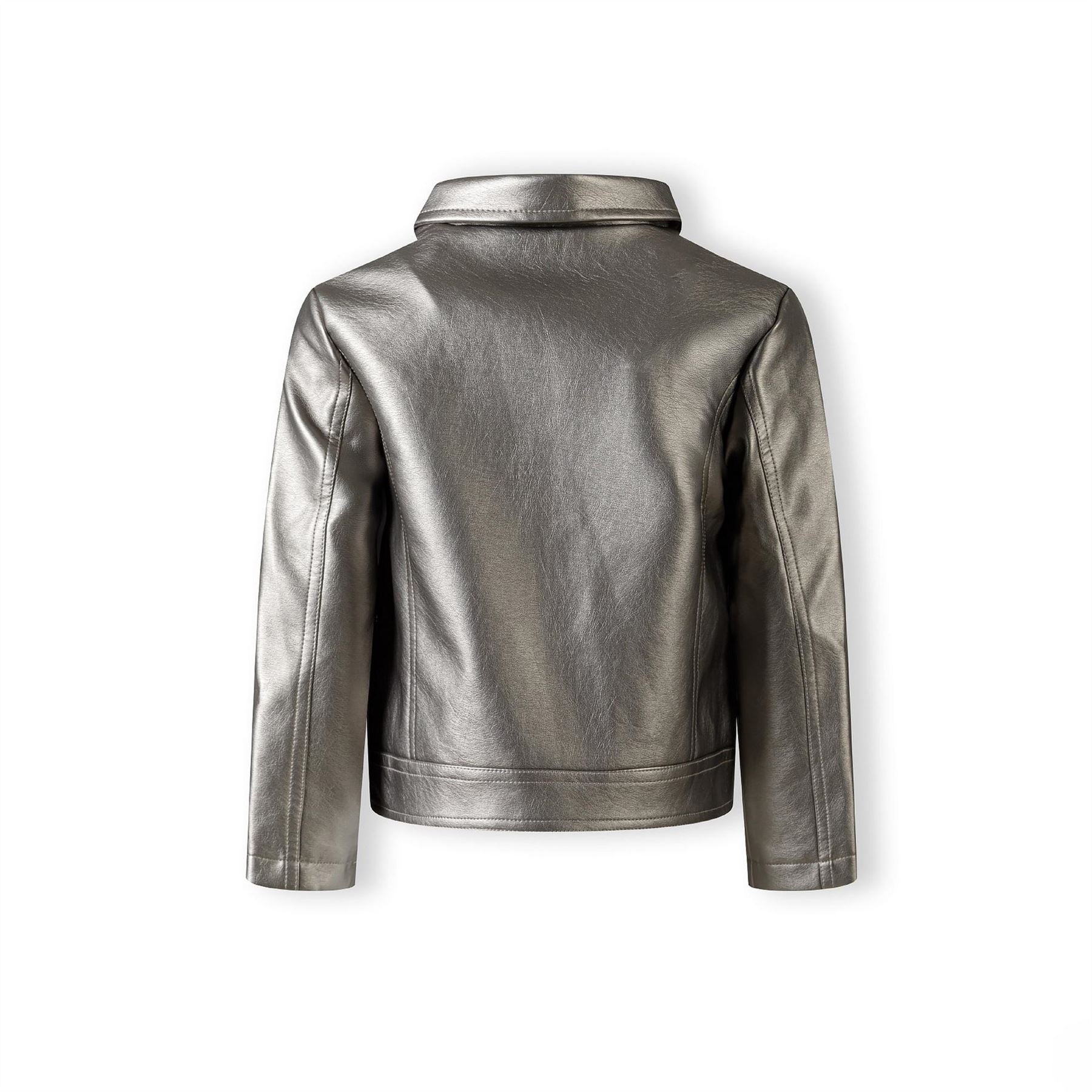 Minoti Solid Patterned Asymmetric Zipper Lapel Collared Bike Jacket