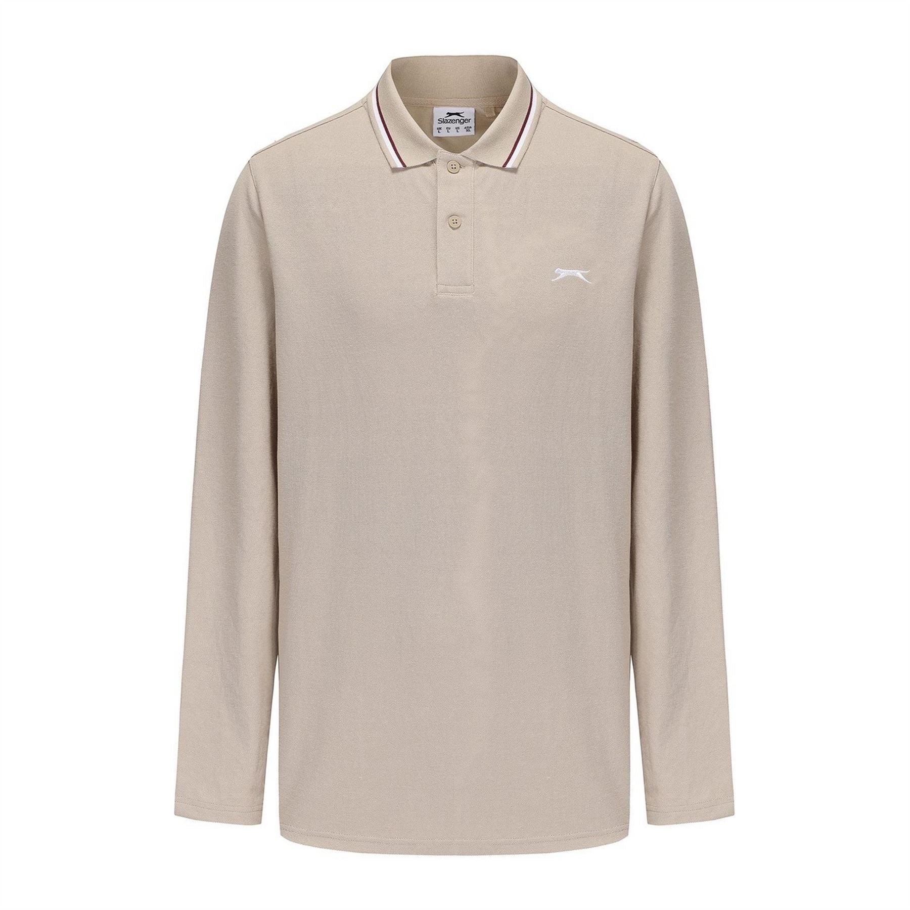 Slazenger Mens Long Sleeve Tipped Polo