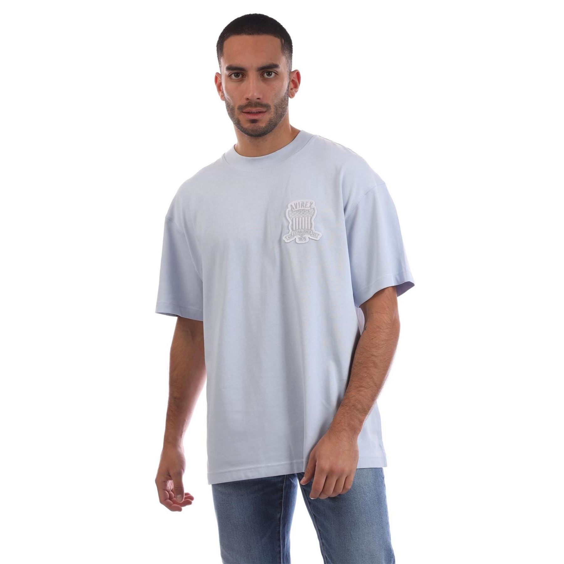 Avirex Lenox Embroidered Crew Neck Short Sleeve Boyfriend T-Shirt