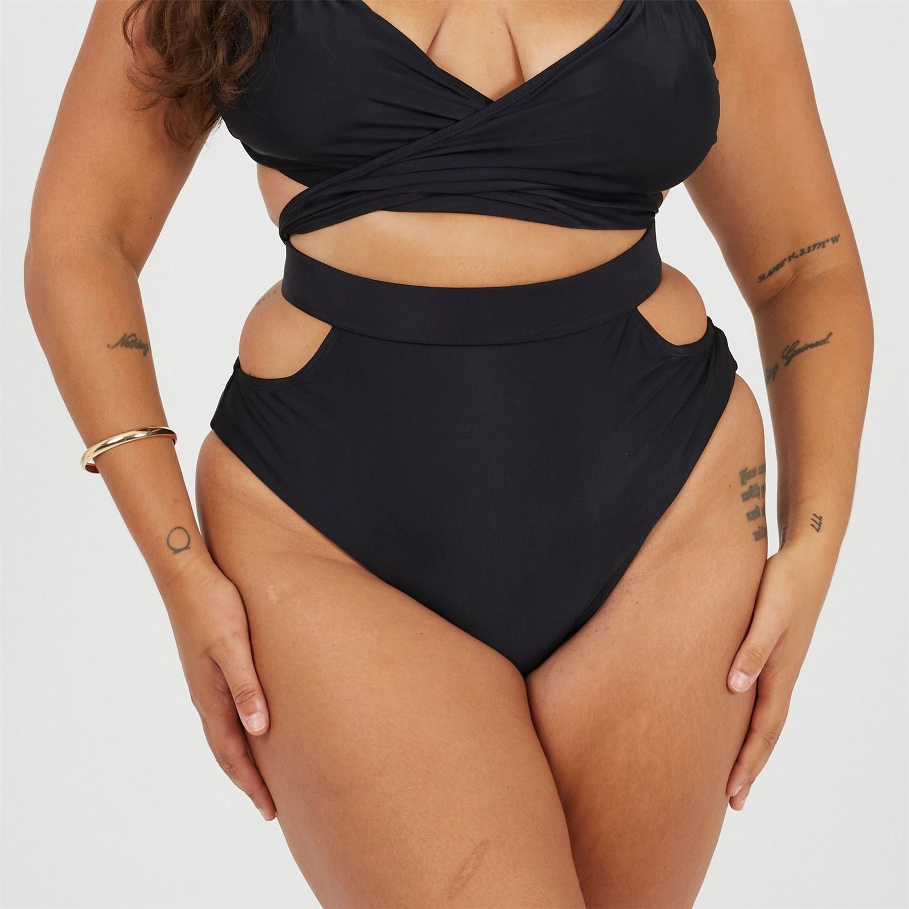 Brave Soul Womens Plus Size High Waisted Bikini Bottoms