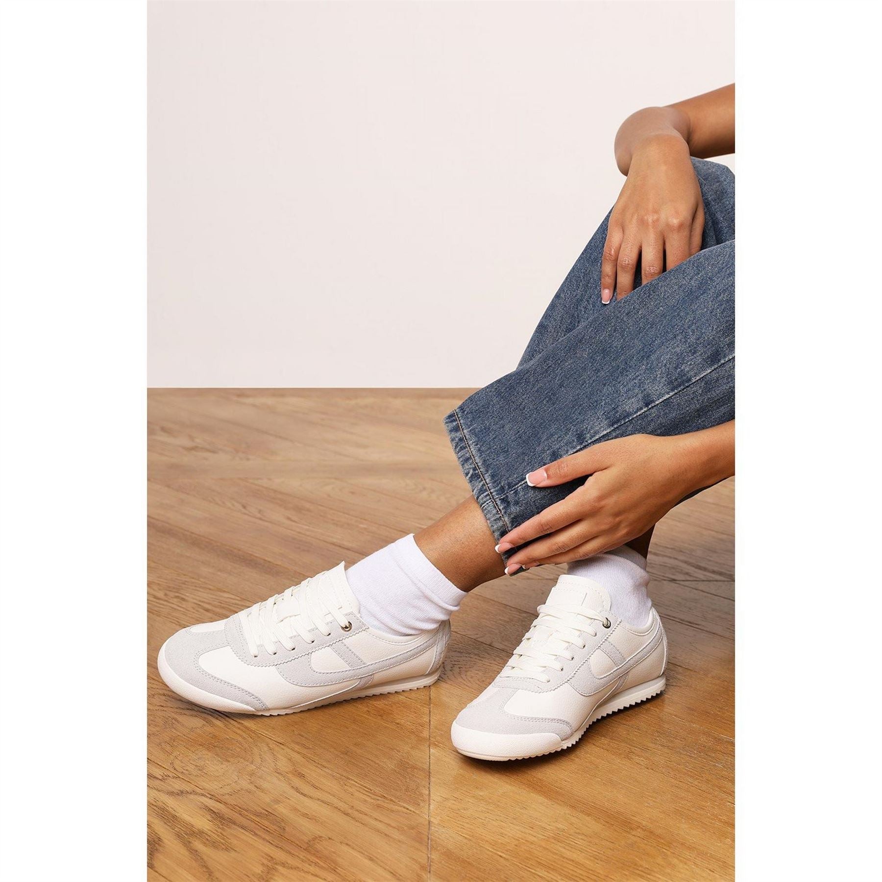 Wheres That From Court Lace Up Trainer With Stripe Detail