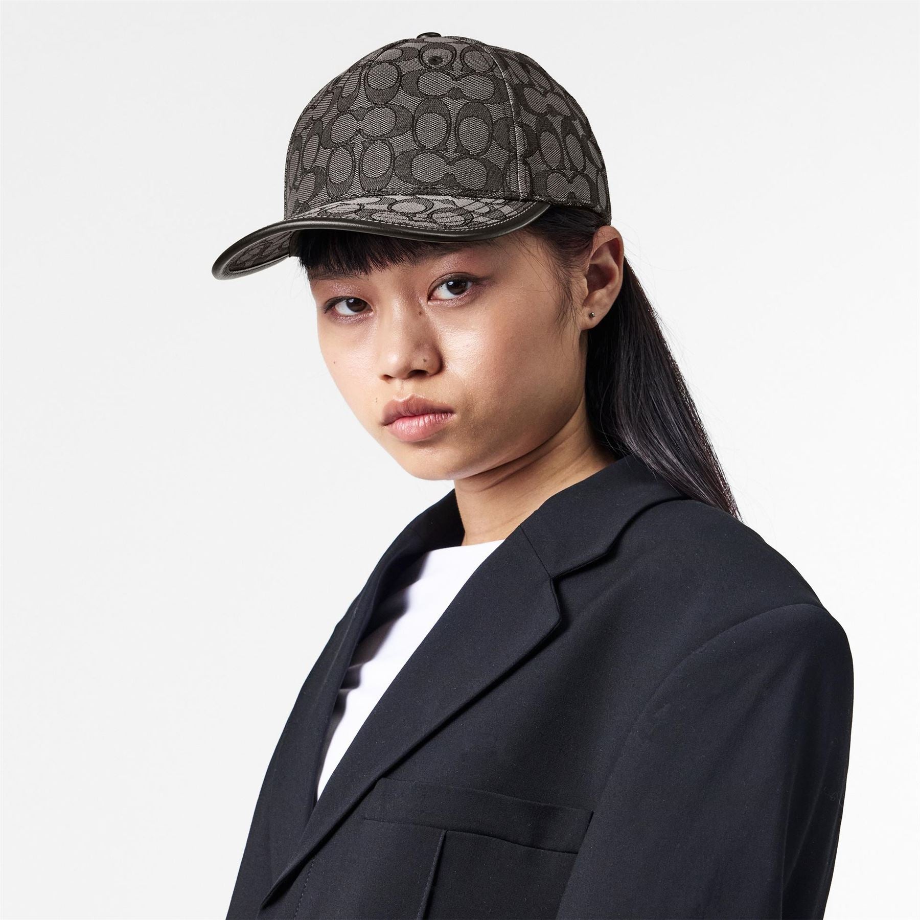 Coach Jacquard Adjustable Curved Brim Baseball Cap