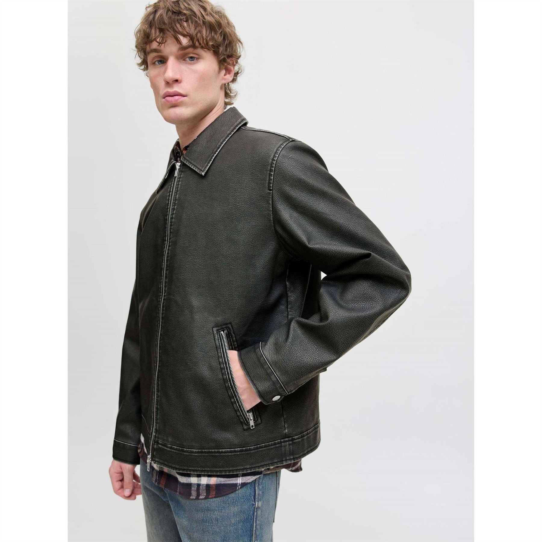 Jack and Jones Mens Pu Jacket