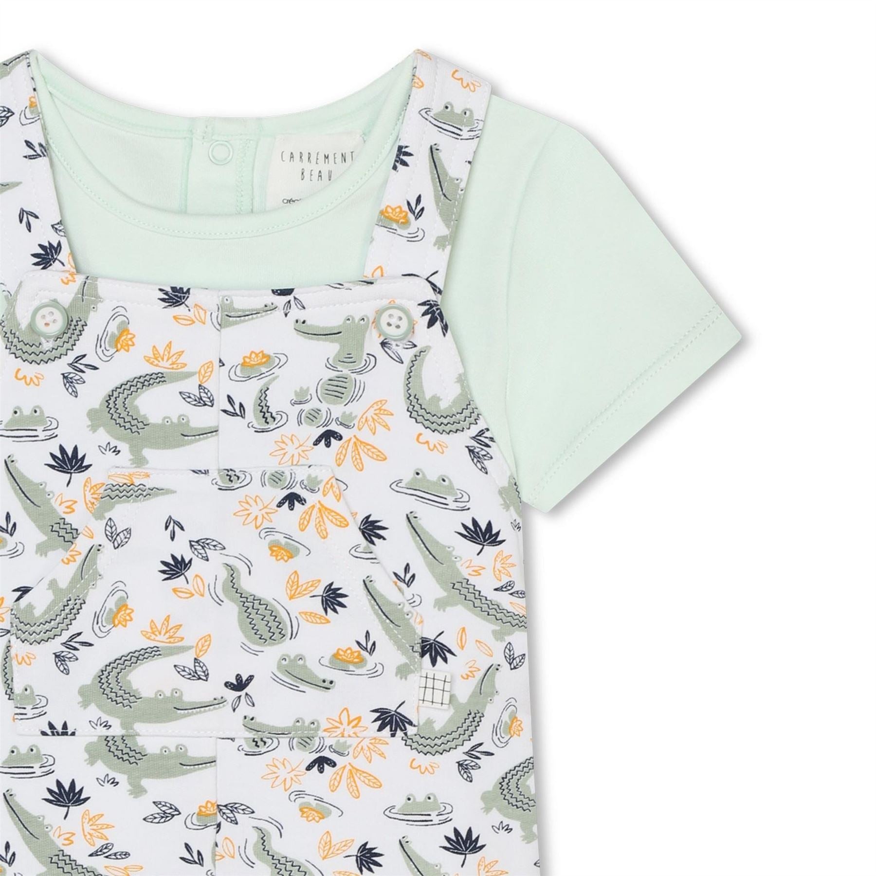 Carrement Beau Crew Neck Short Sleeve Animal Patterned Shortalls